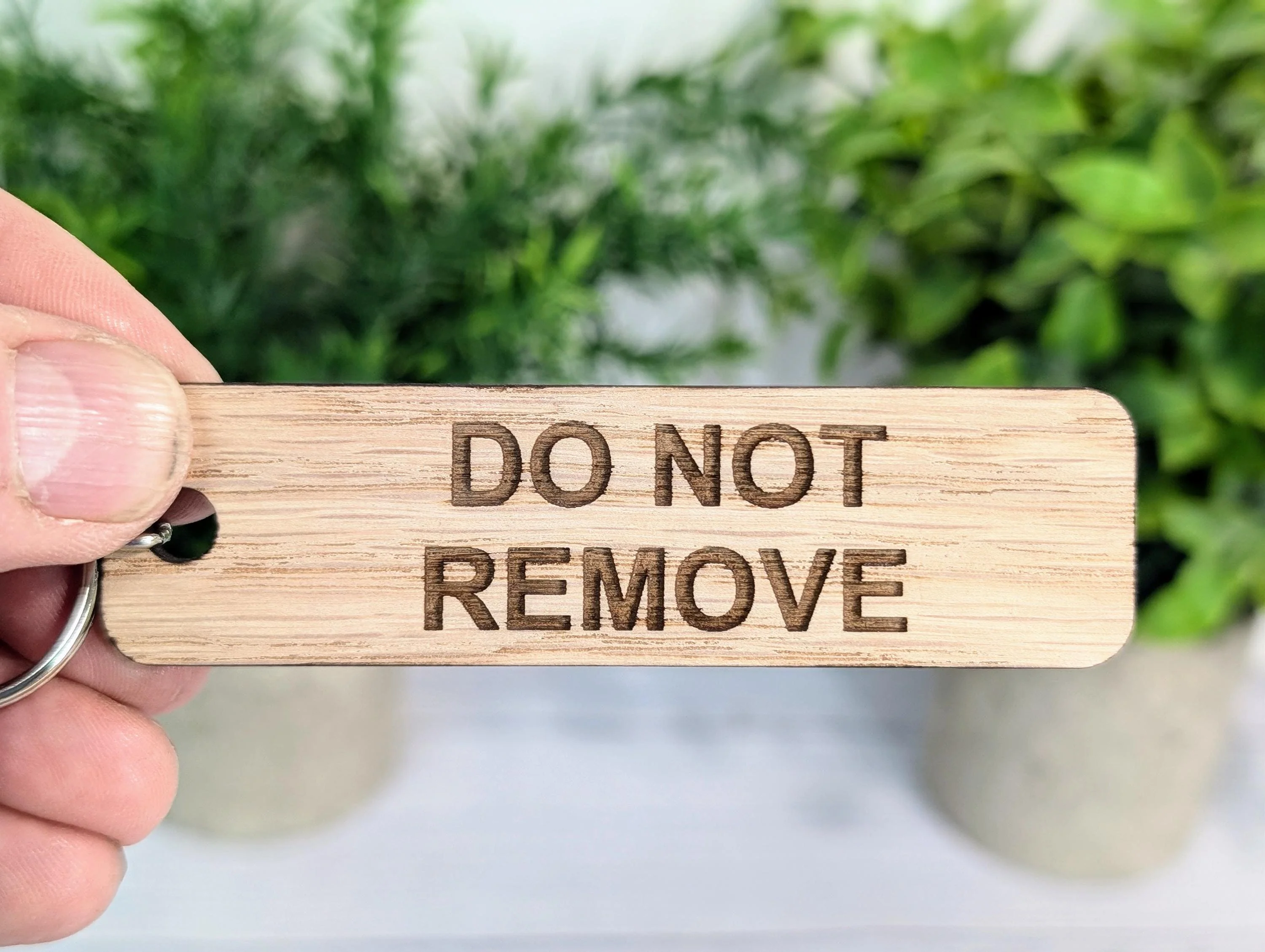 Oak 'Do Not Remove' Keyring: Sustainable Wood, Handmade in Wales