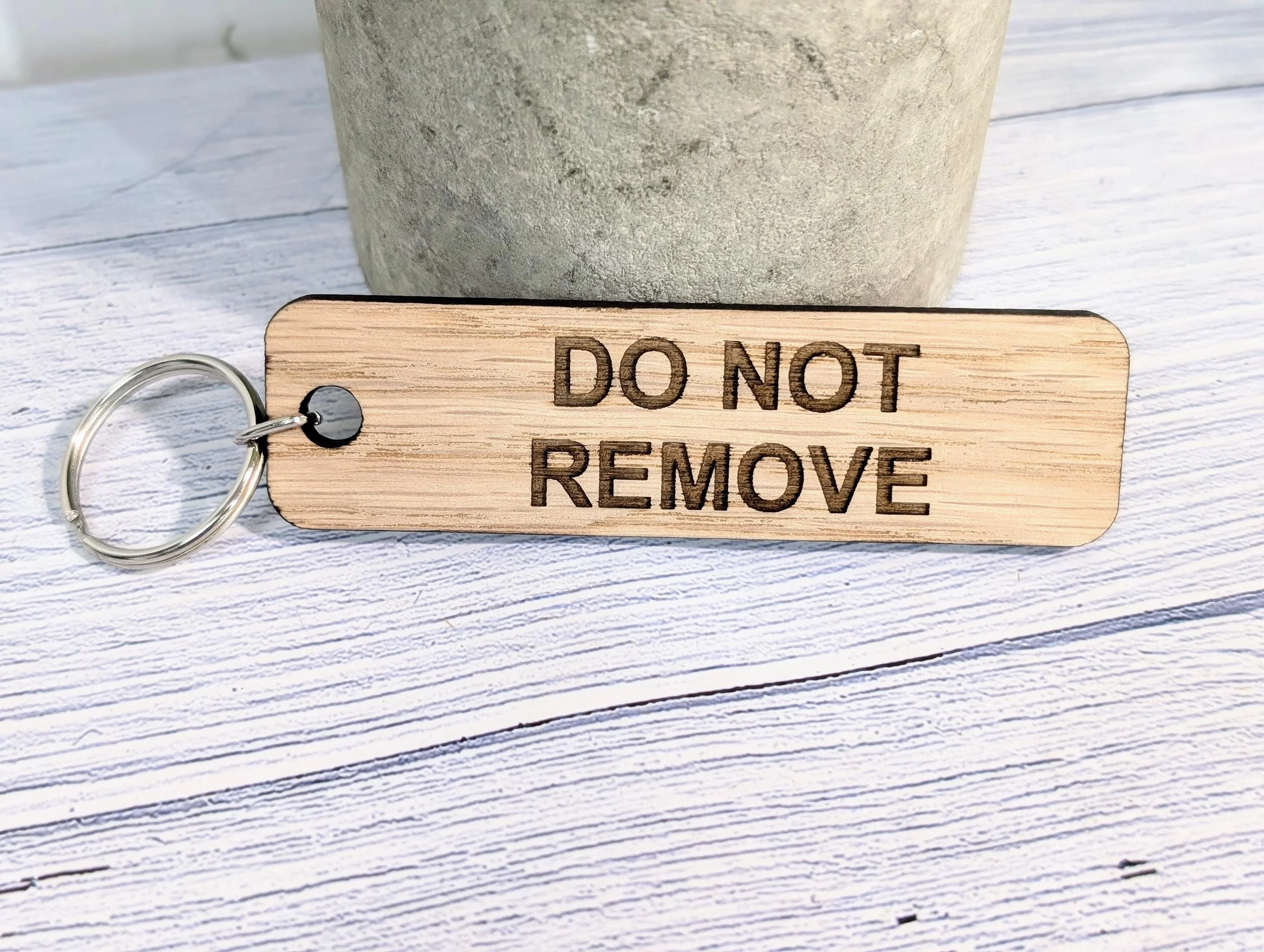 Oak 'Do Not Remove' Keyring: Sustainable Wood, Handmade in Wales - Image 3