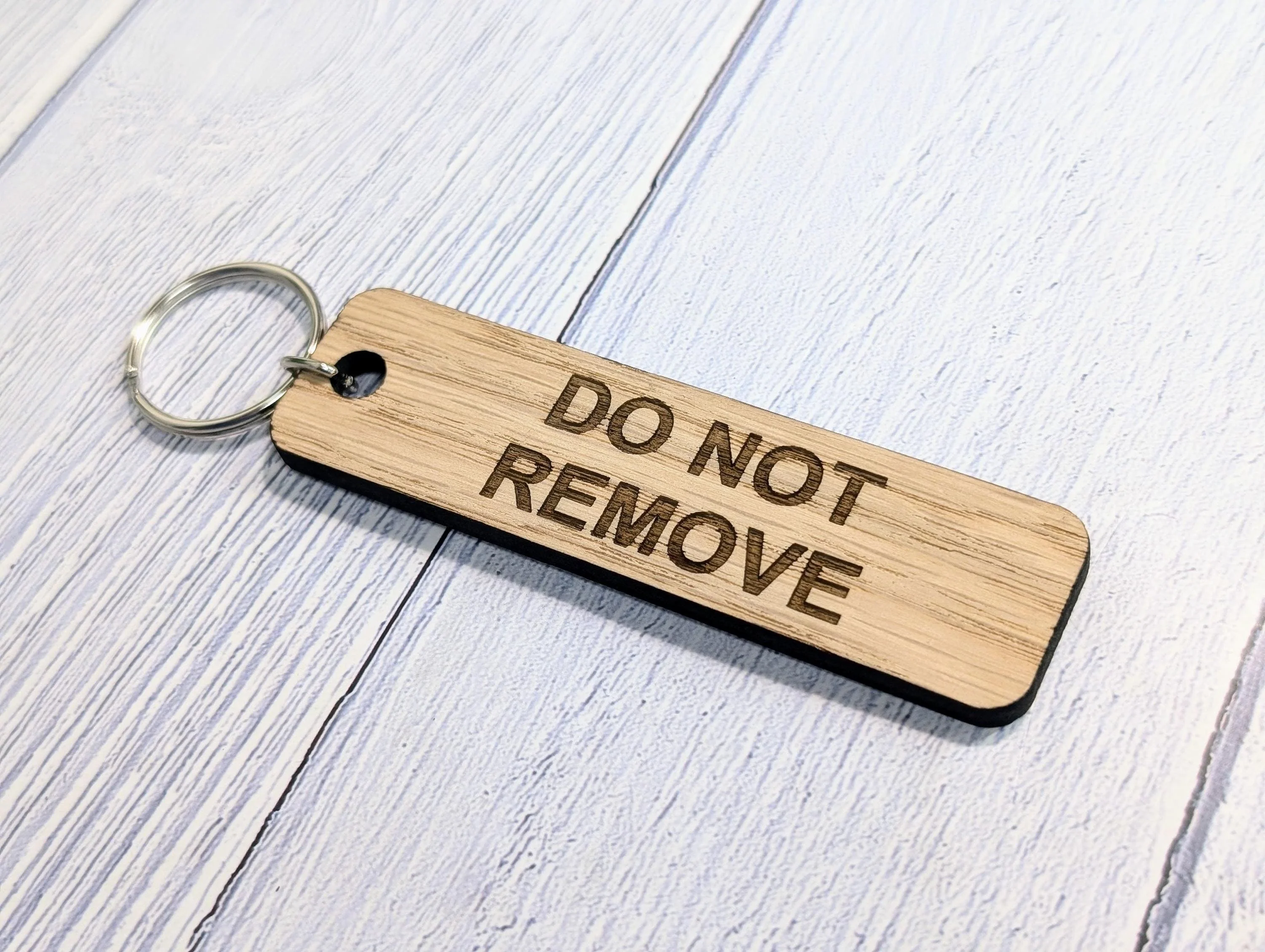 Oak 'Do Not Remove' Keyring: Sustainable Wood, Handmade in Wales - Image 5