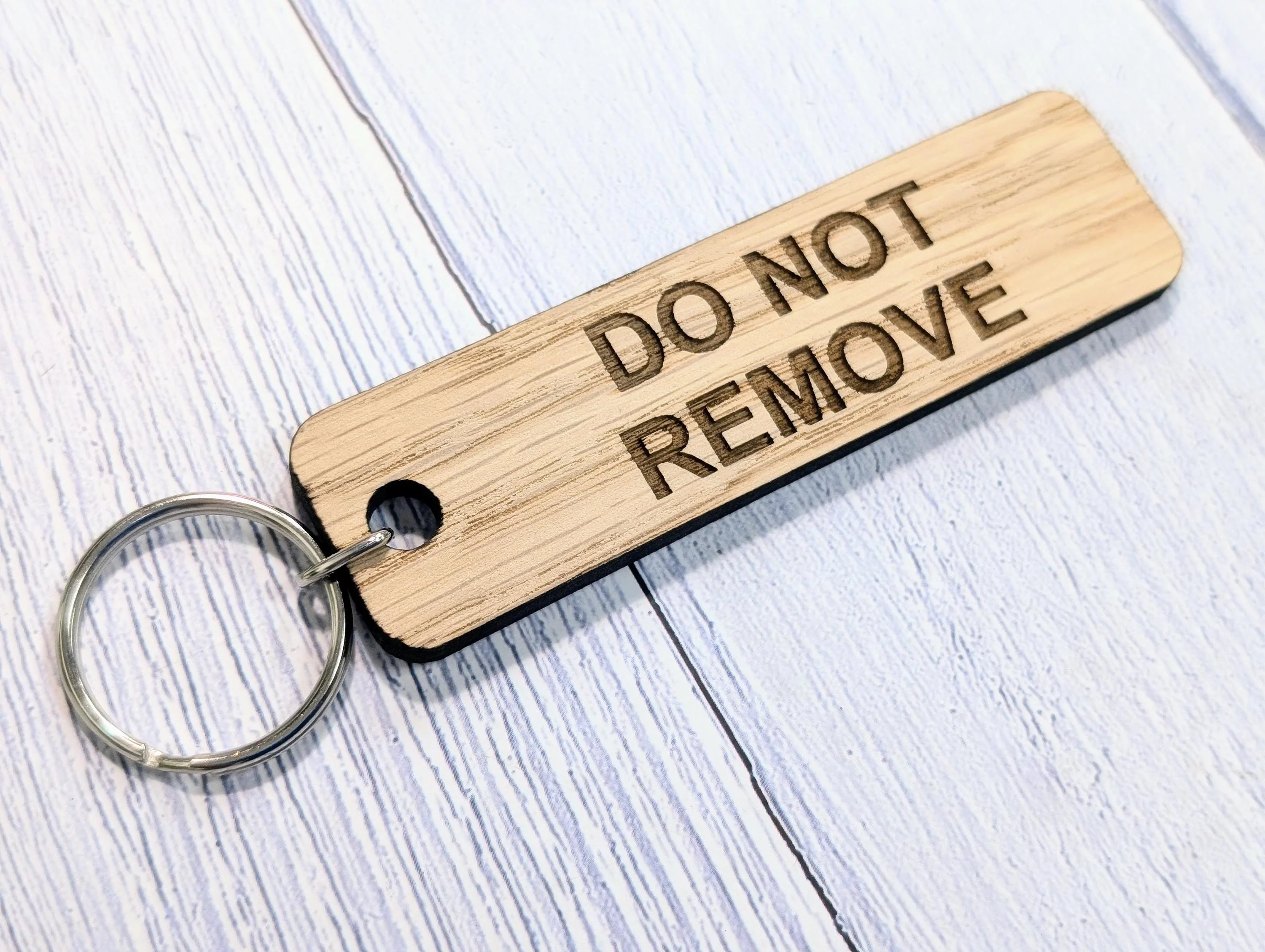 Oak 'Do Not Remove' Keyring: Sustainable Wood, Handmade in Wales - Image 6