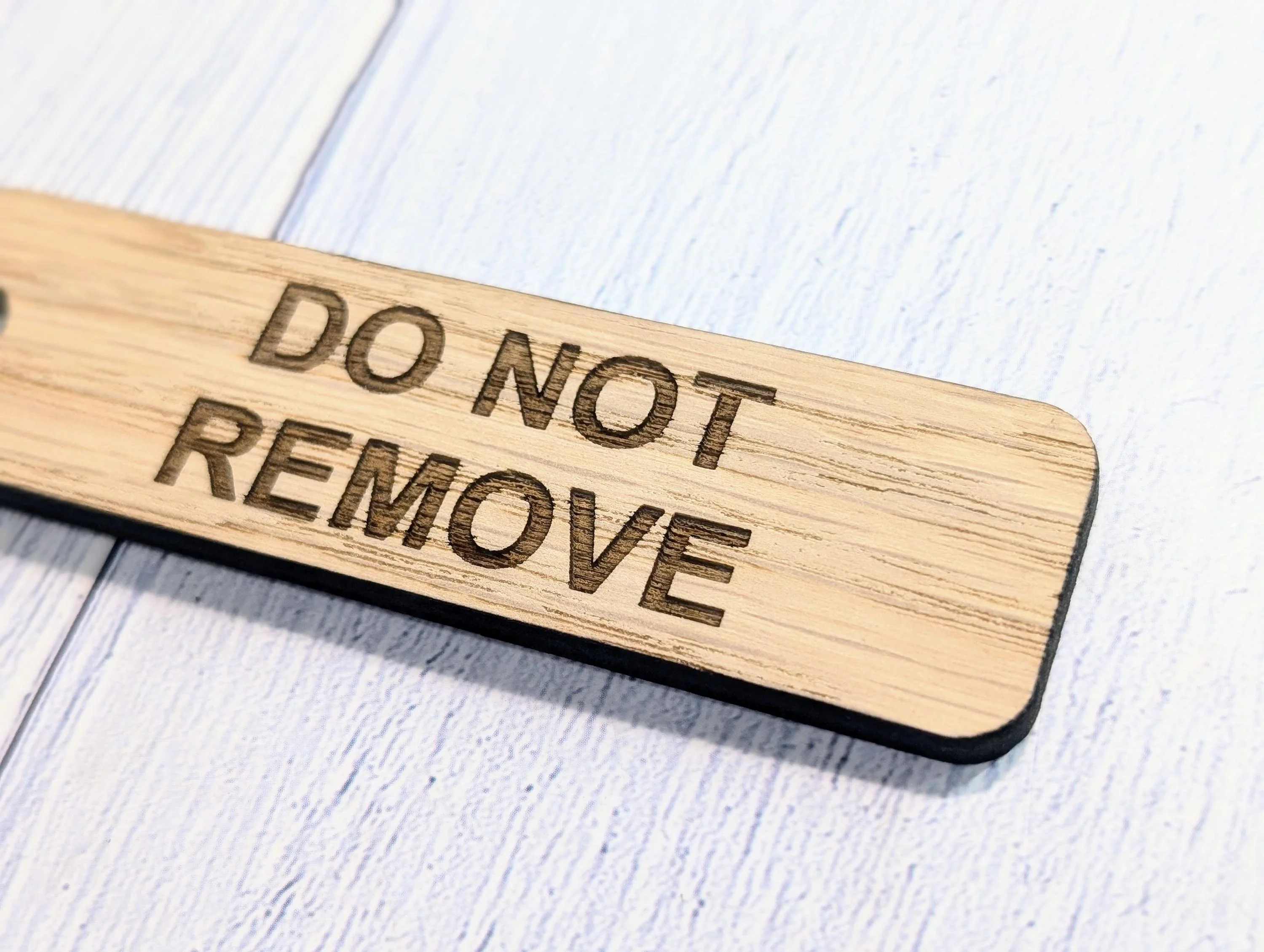 Oak 'Do Not Remove' Keyring: Sustainable Wood, Handmade in Wales - Image 9