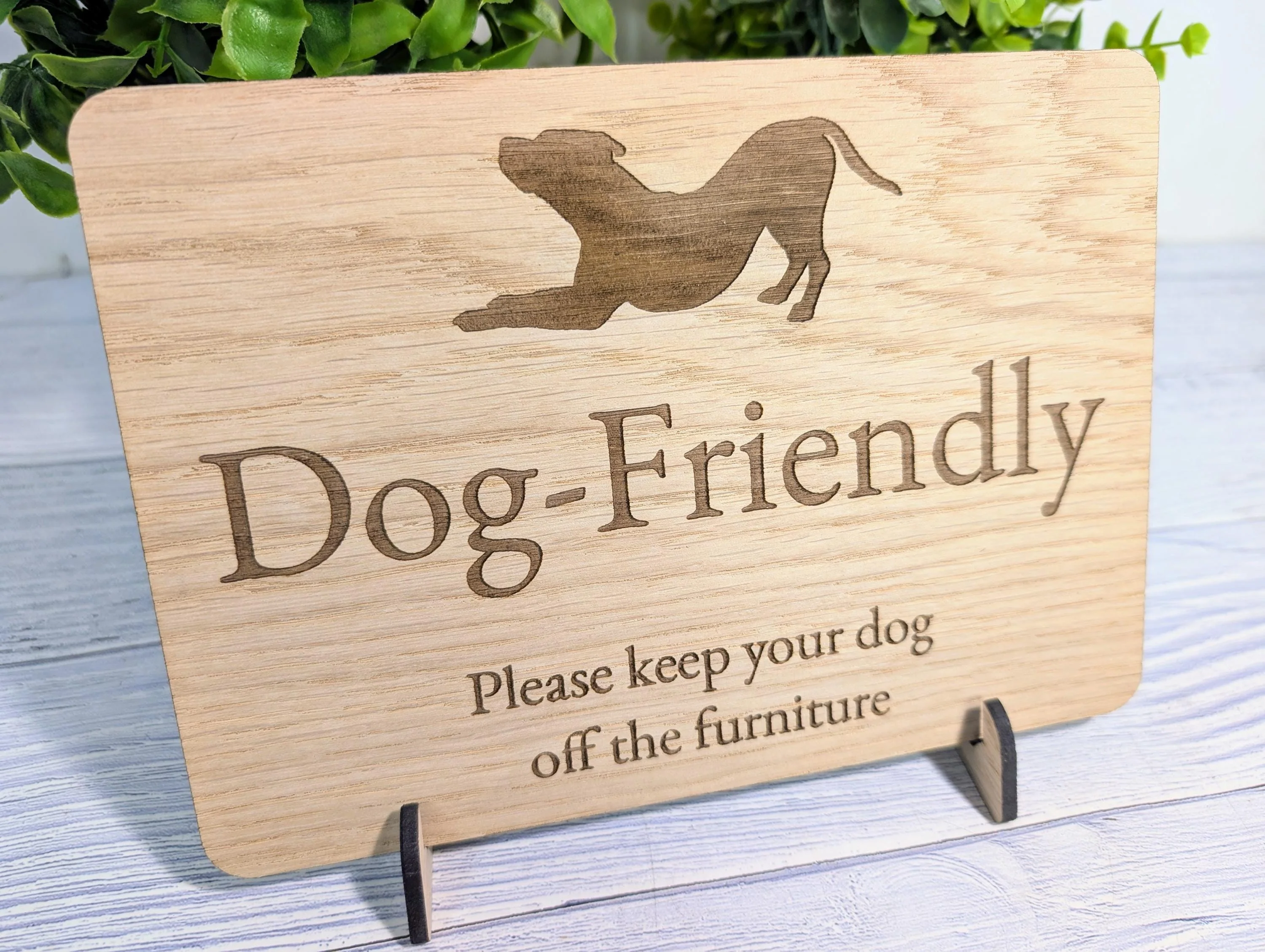 Dog Friendly Sign – Please Keep Dogs Off Furniture, Wooden Pet Rules Plaque for Home, Café, Holiday Let, Rental Cottage or B&B - Image 2