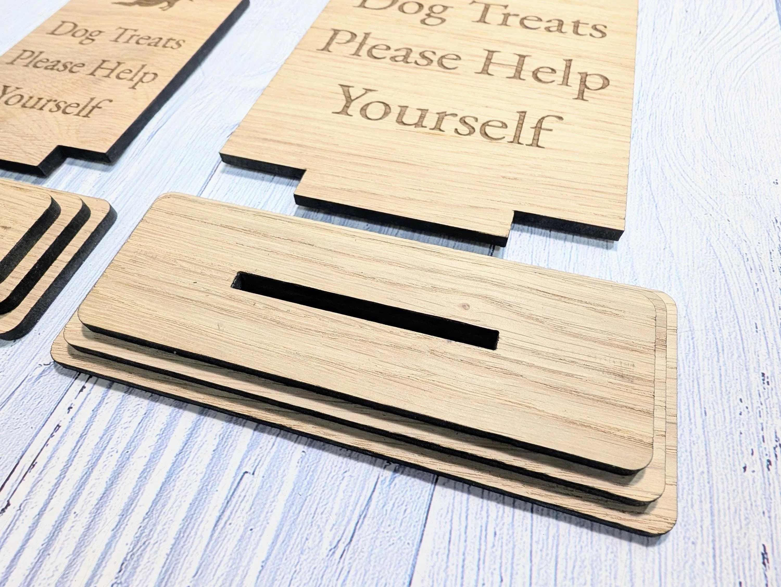 Dog Treats Sign – Freestanding Wooden Pet Treat Station, Cute Engraved Dog Design, Rustic Home, Pub & Café Decor, Sustainable Oak Finish - Image 7