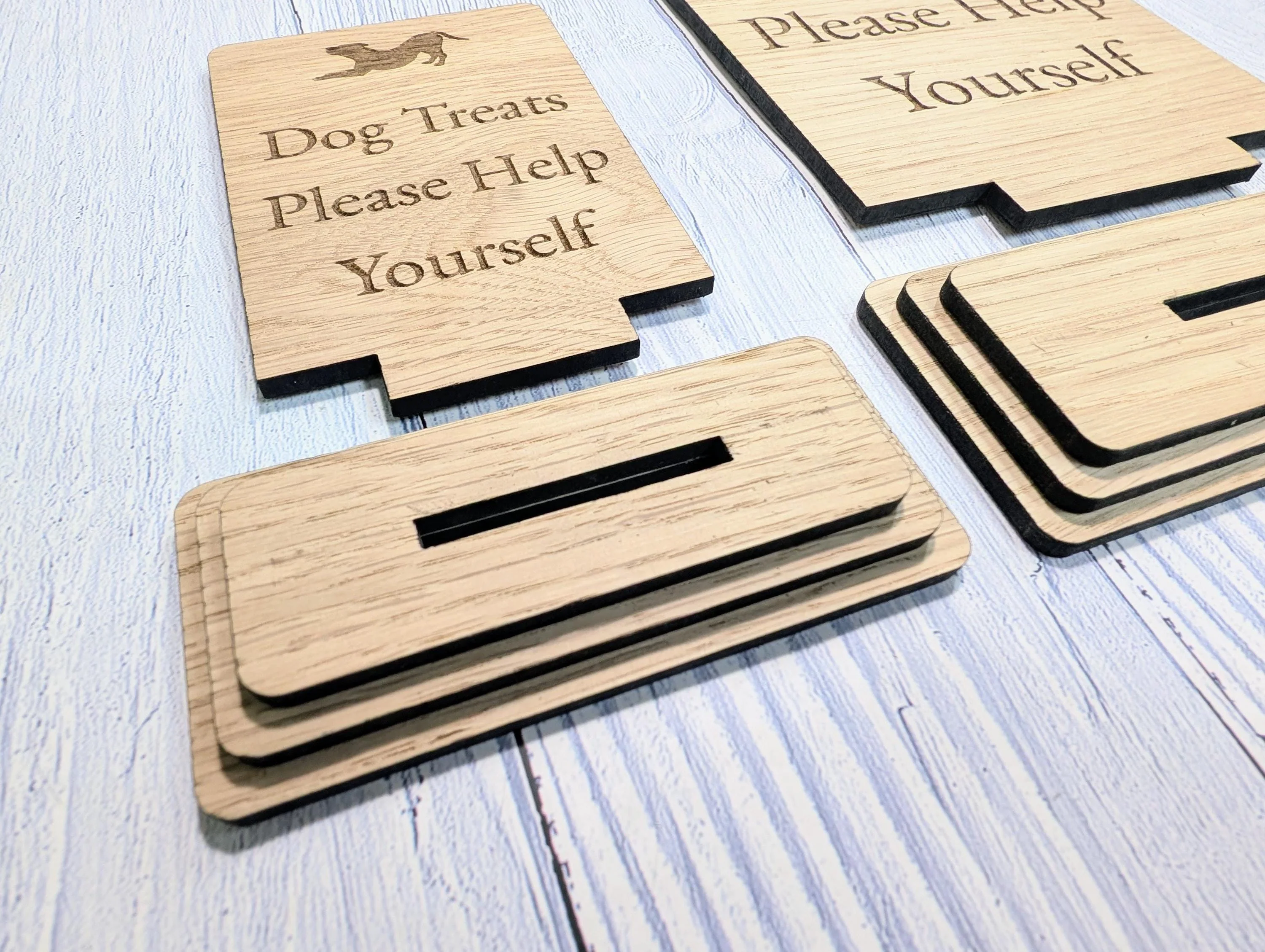 Dog Treats Sign – Freestanding Wooden Pet Treat Station, Cute Engraved Dog Design, Rustic Home, Pub & Café Decor, Sustainable Oak Finish - Image 9