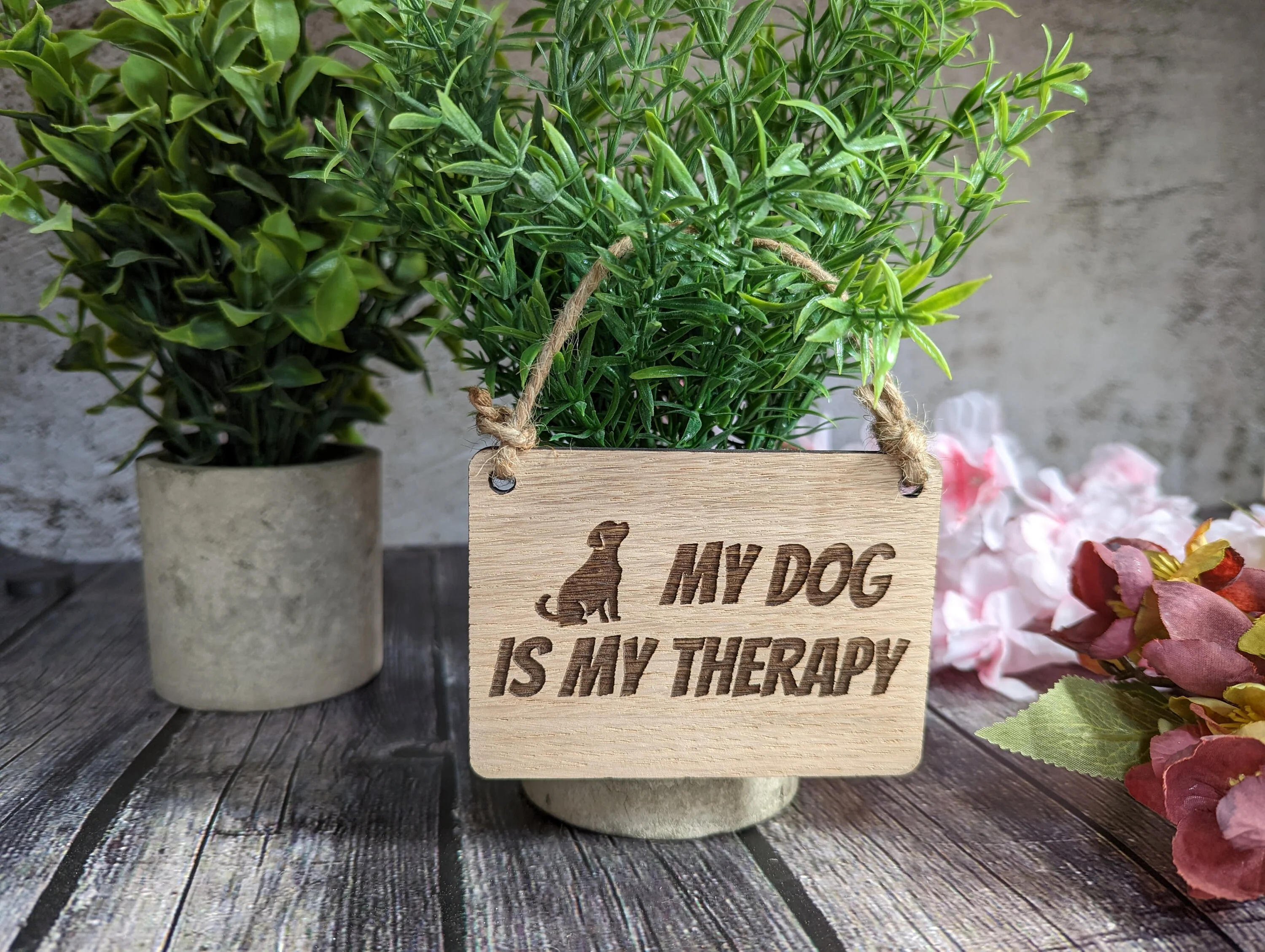 My Dog is my Therapy - Wooden Sign | Wooden Hanging Sign for Dog Lovers | Doggy Birthday Gift | Bar Sign | Door Sign - Image 3