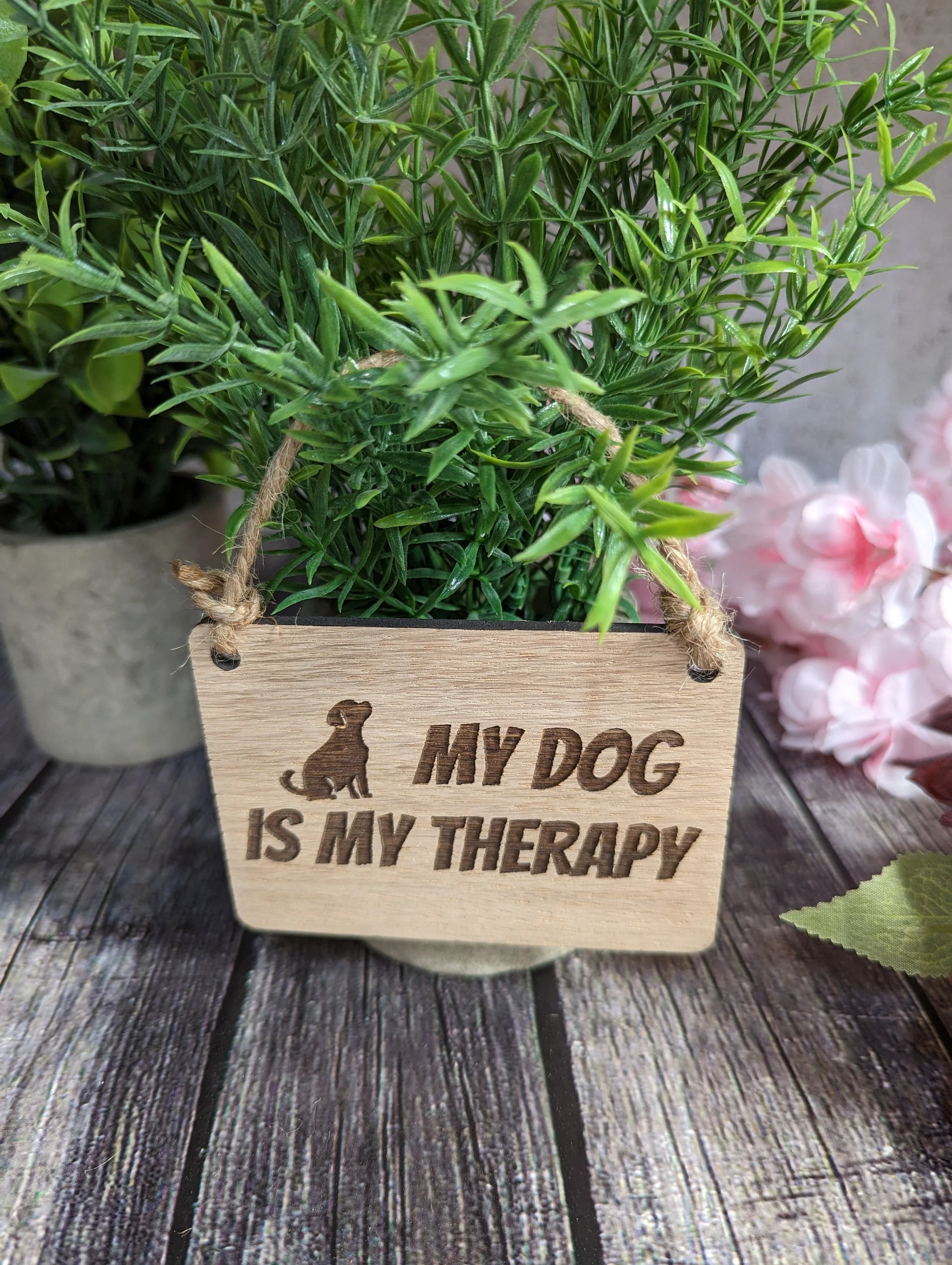 My Dog is my Therapy - Wooden Sign | Wooden Hanging Sign for Dog Lovers | Doggy Birthday Gift | Bar Sign | Door Sign - Image 4