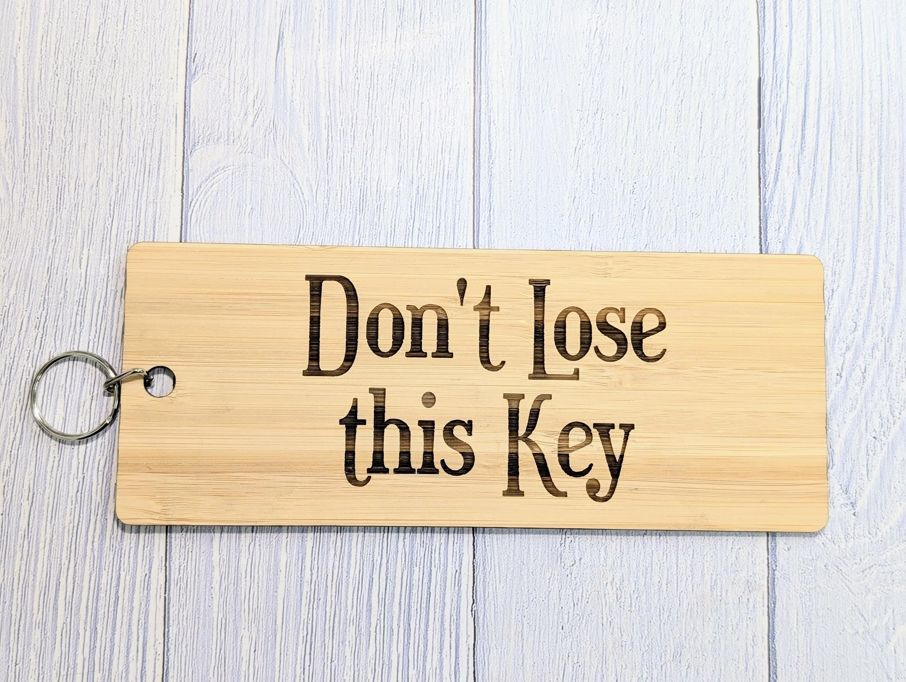 Don't Lose This Key - Extra-Large 200x80mm Bamboo Keyring - Ideal for Important Keys or Habitual Key Losers, Eco-Friendly - Image 5