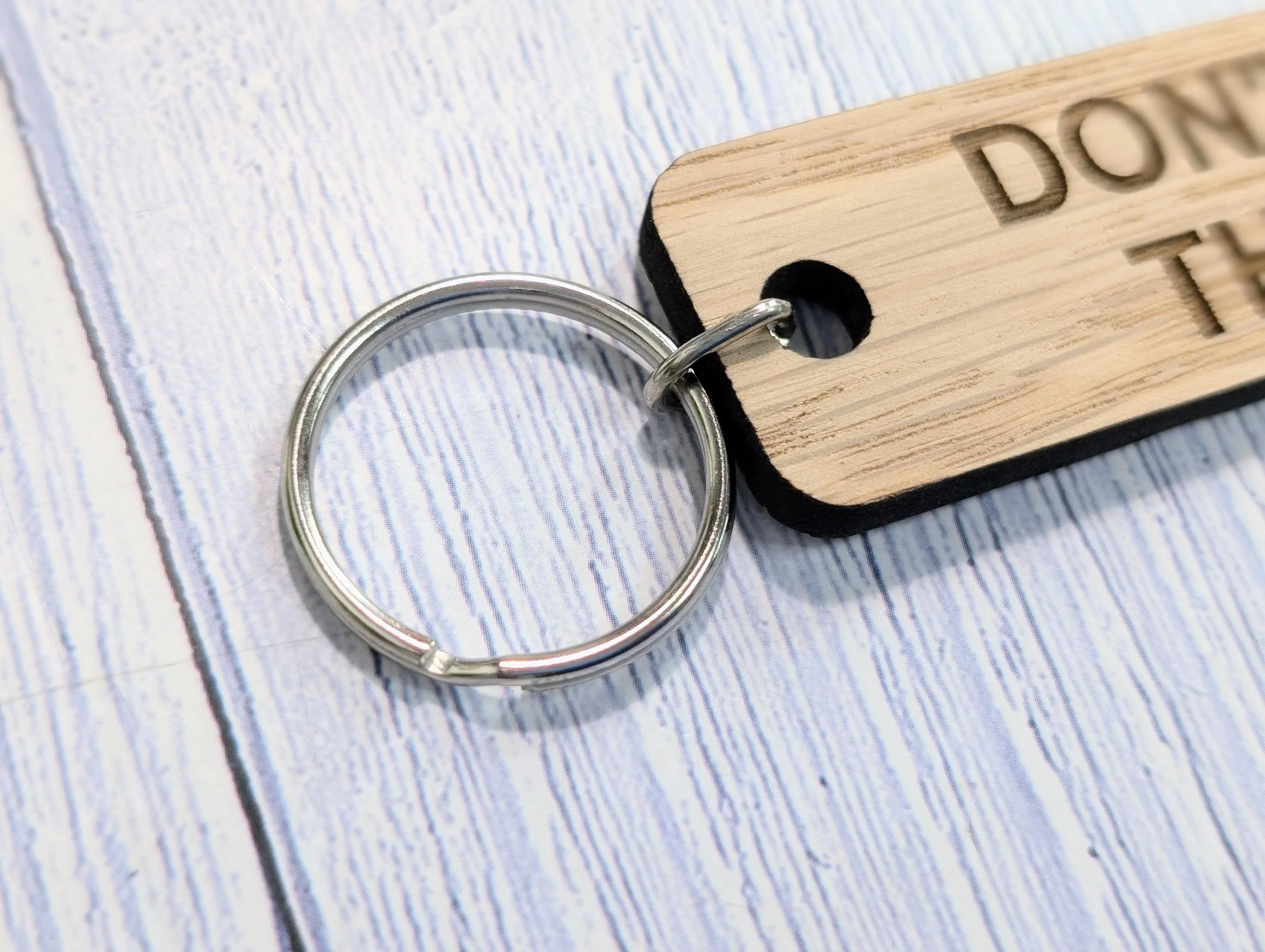 Don't Lose This Key, Oak Keyring 90x25mm, Sustainable Wood | Handmade in Wales | Eco-Friendly | BnB Idea | Forgetful Gift | Keychain - Image 7