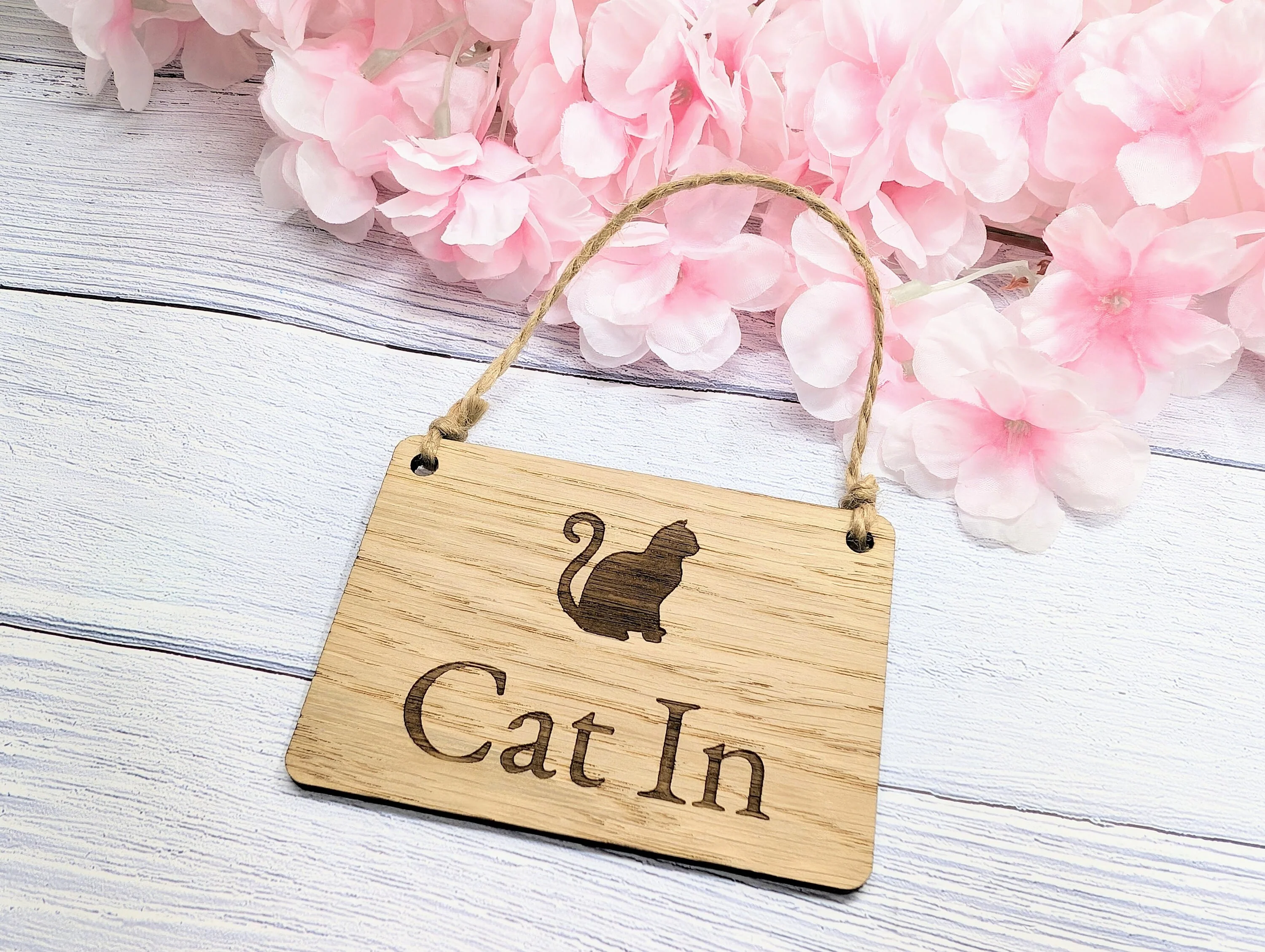 Double-Sided 'Cat In/Out' Wooden Tracker Sign - Eco-Friendly, Handcrafted | Cat Lovers' Must-Have, 4 Sizes, Made in Wales - Image 7
