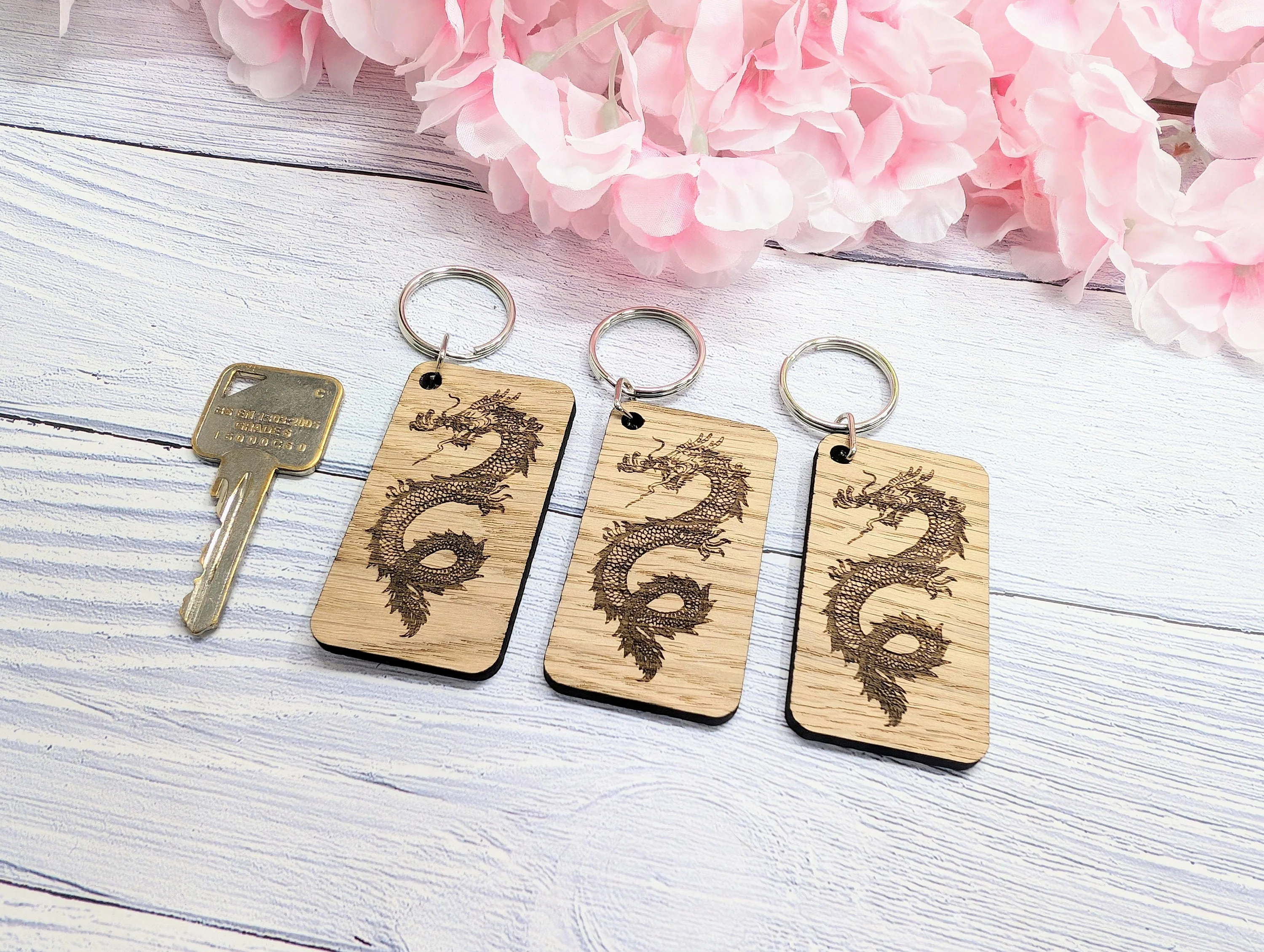 Welsh Oak Dragon Keyring: Handcrafted Fantasy Gift (65x35mm) - Image 4