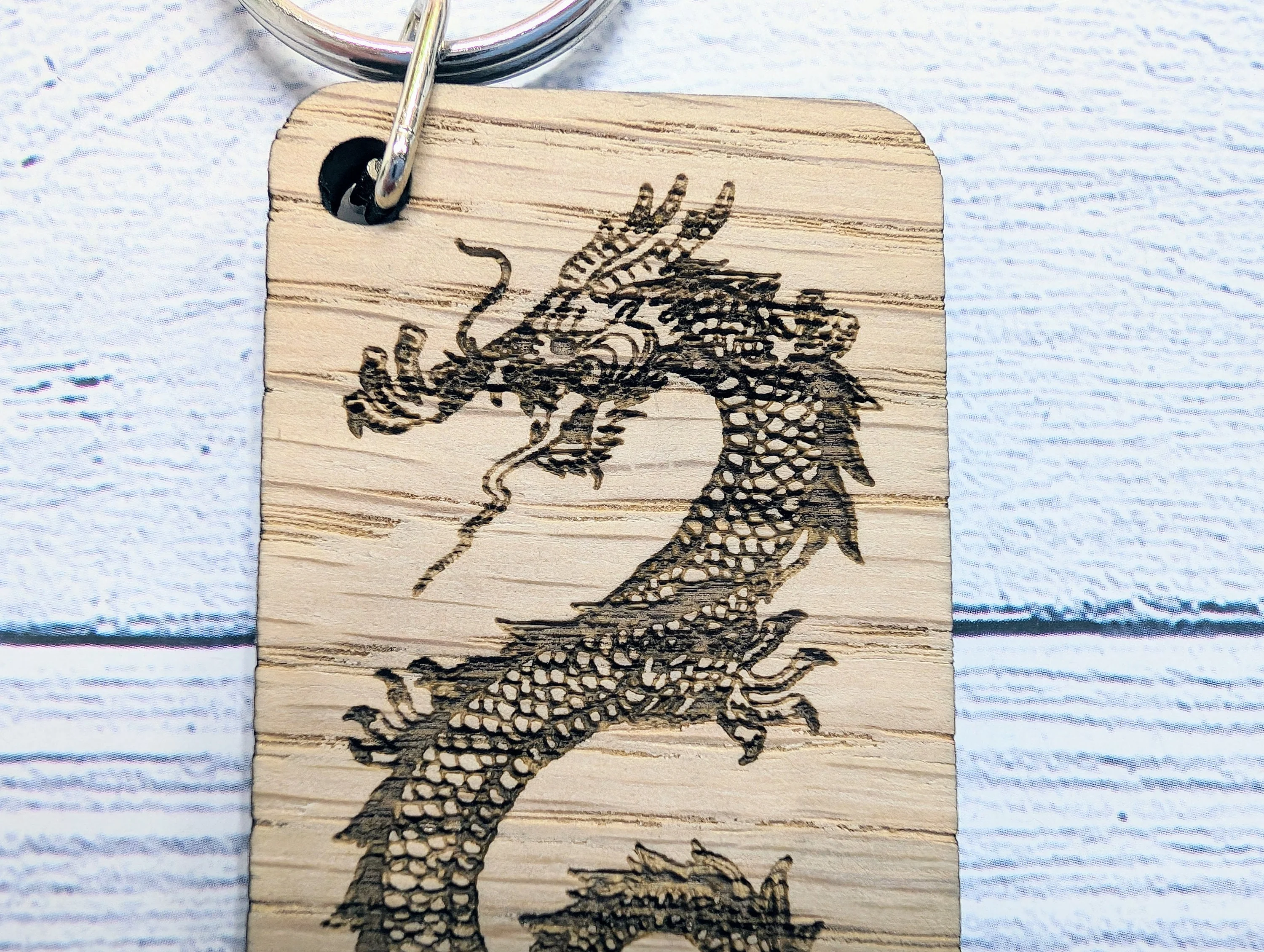 Welsh Oak Dragon Keyring: Handcrafted Fantasy Gift (65x35mm) - Image 6