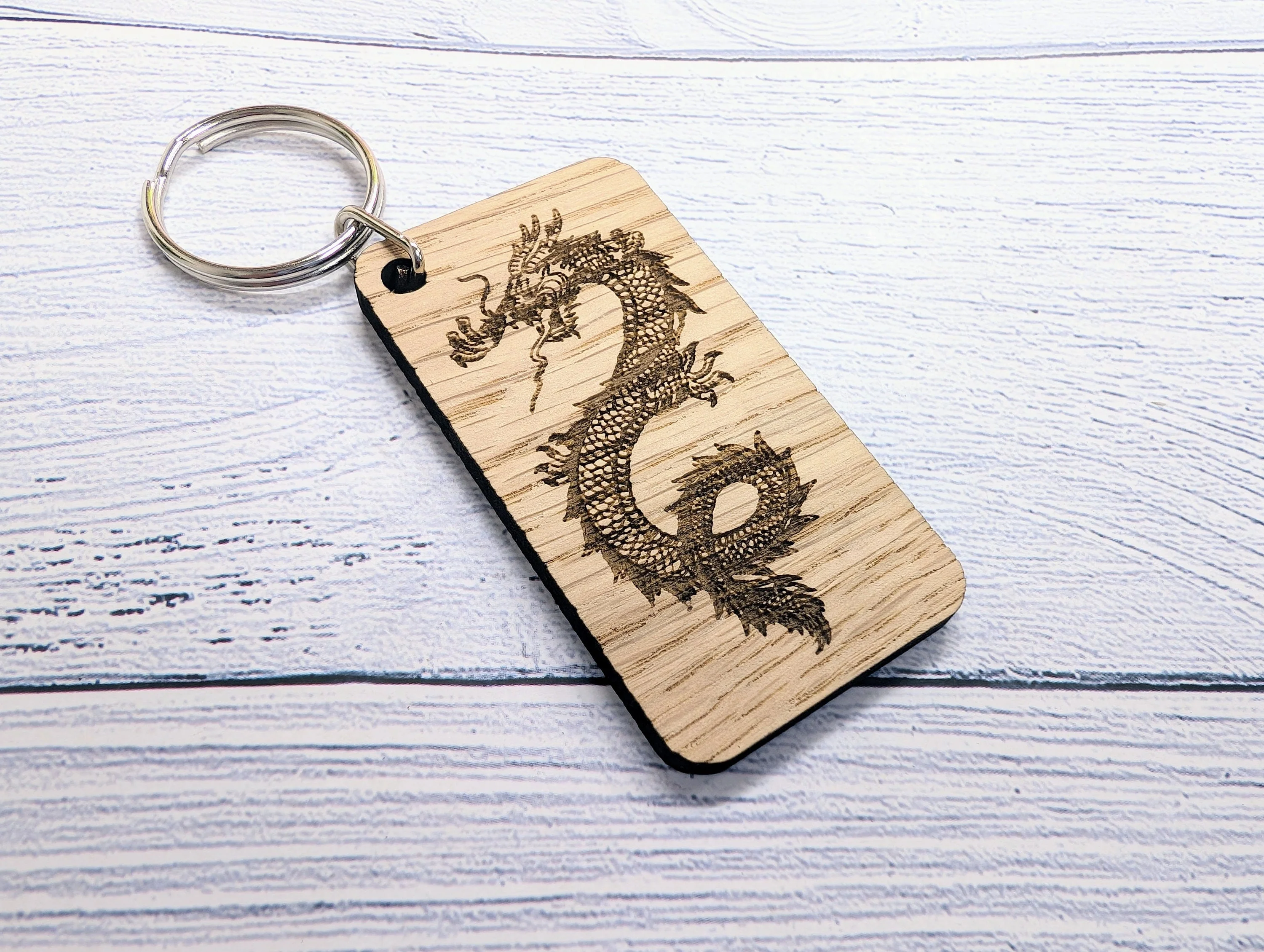 Welsh Oak Dragon Keyring: Handcrafted Fantasy Gift (65x35mm) - Image 7