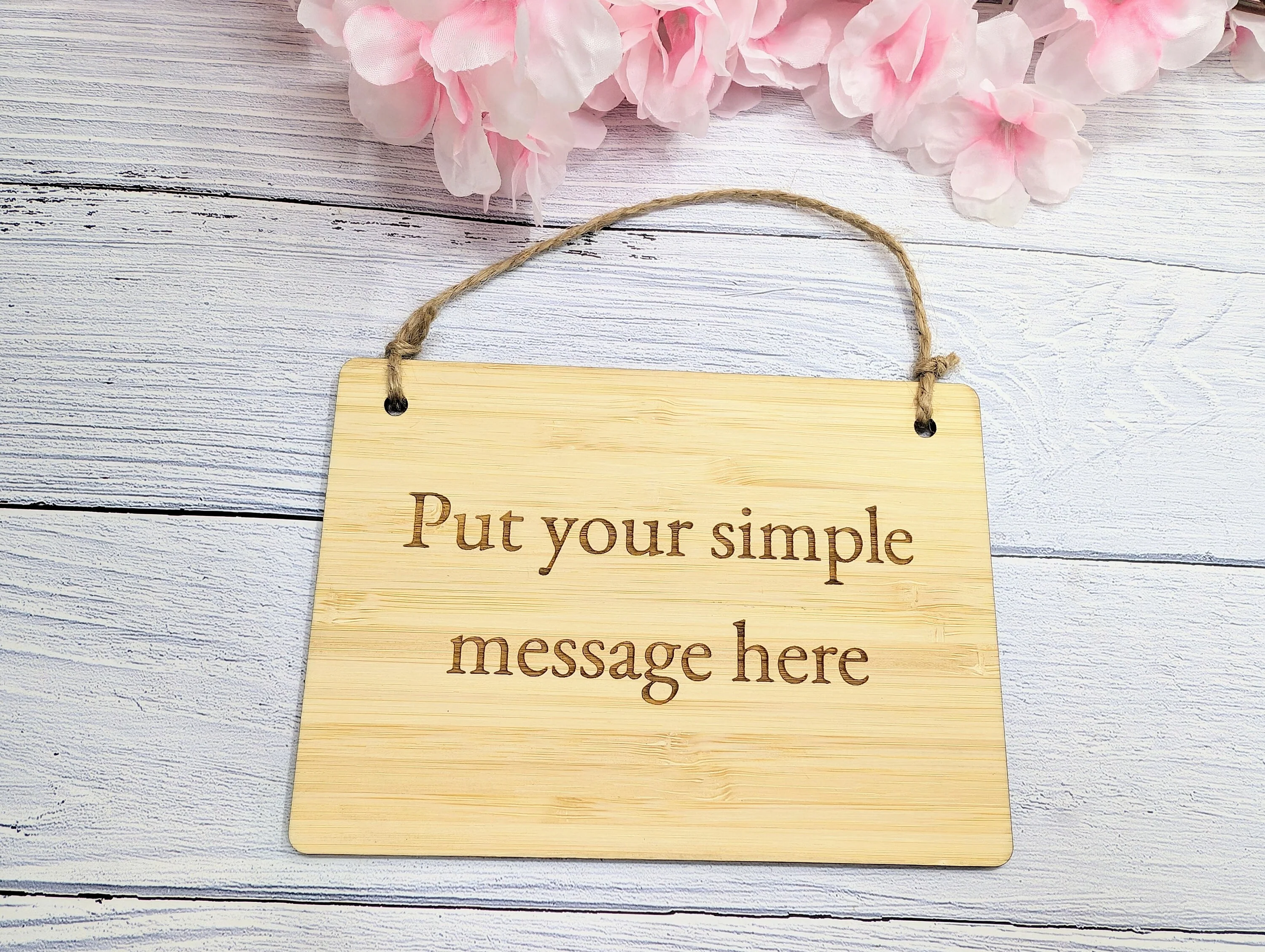 Eco Bamboo Double-Sided Personalised Sign - 2 Sided Bamboo Hanging Sign | Birthday Gift | Man Cave Sign | Bar Sign | Door Sign - Image 4