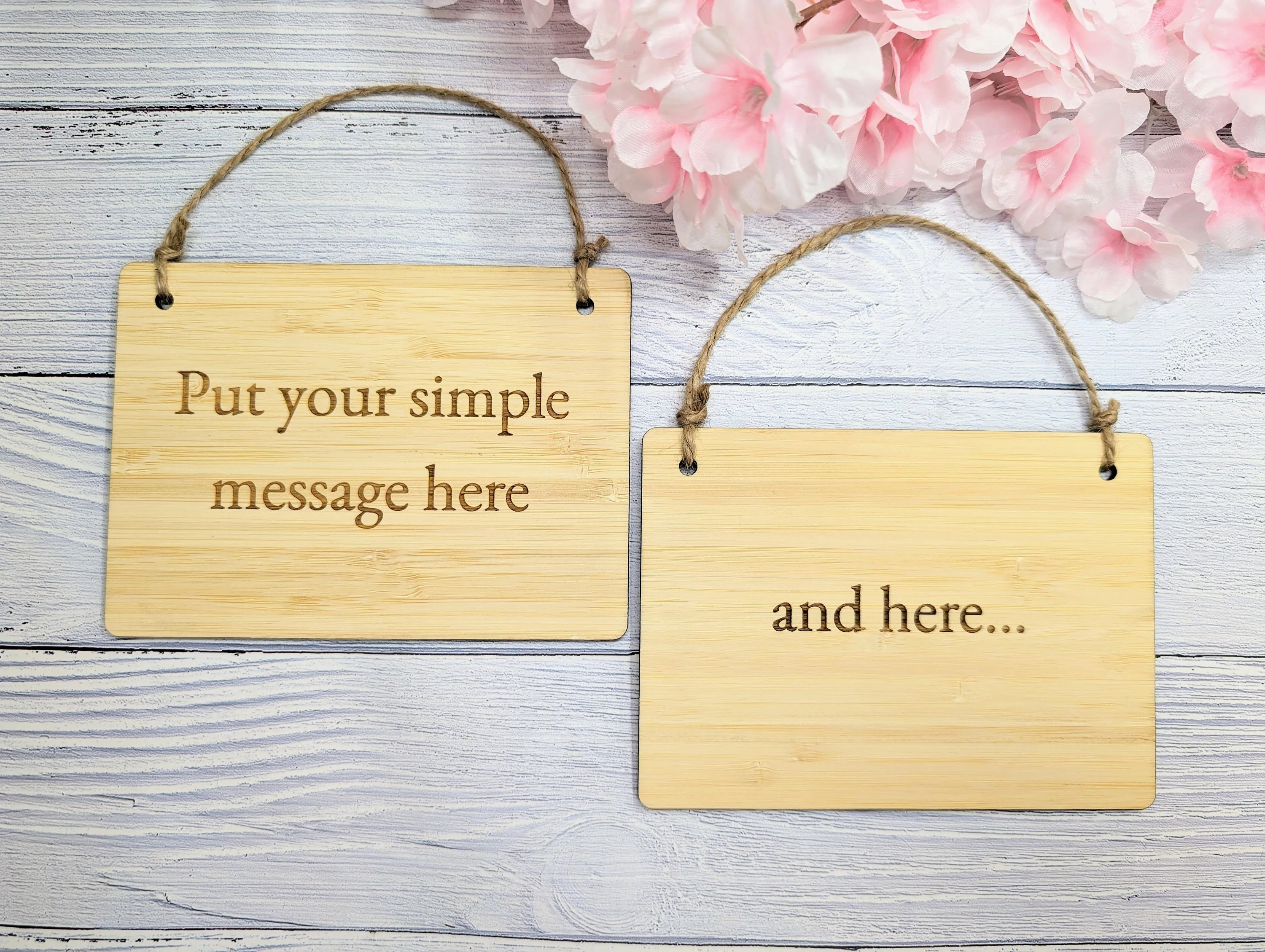 Eco Bamboo Double-Sided Personalised Sign - 2 Sided Bamboo Hanging Sign | Birthday Gift | Man Cave Sign | Bar Sign | Door Sign - Image 5