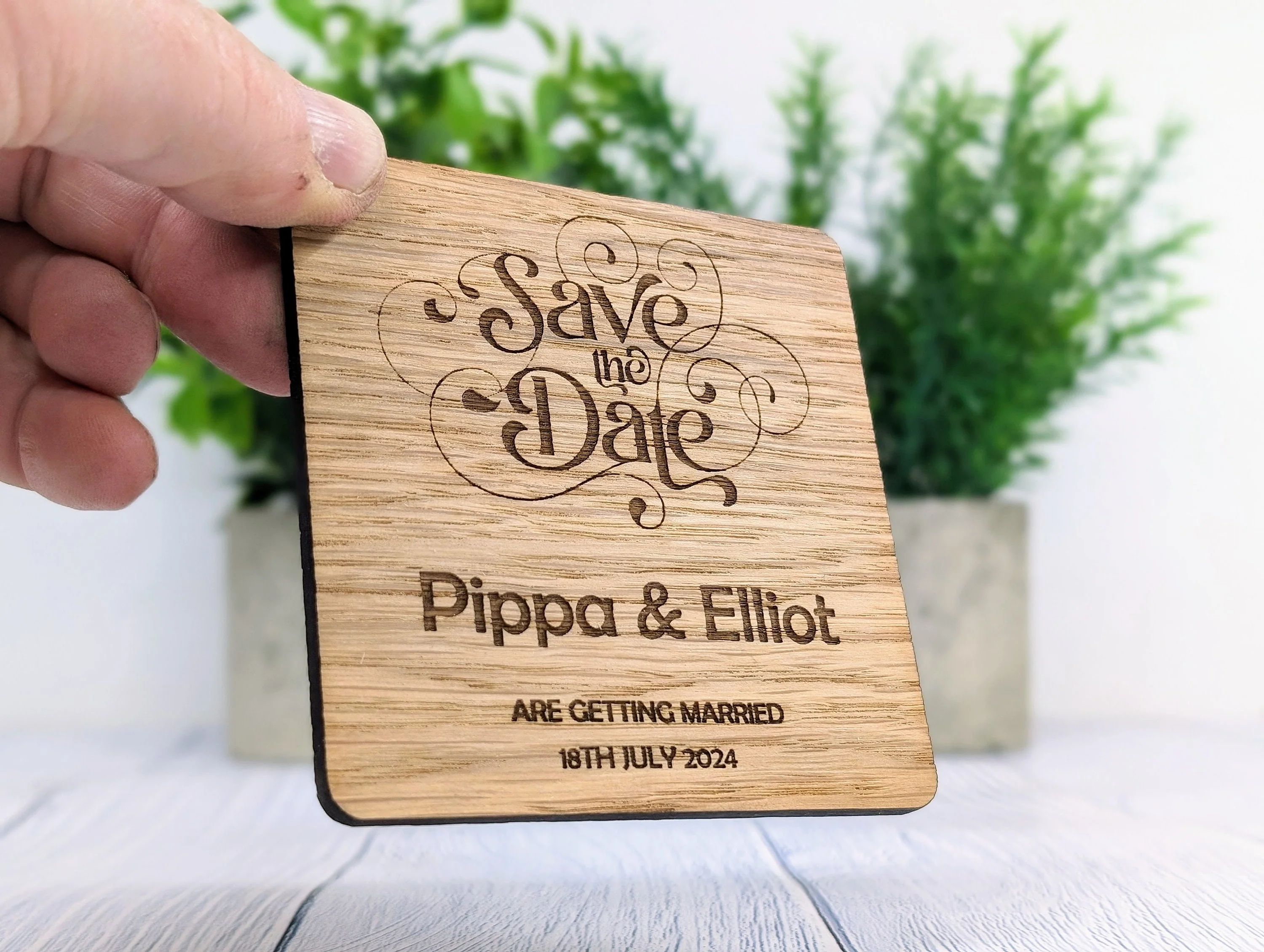 Eco-Friendly 'Save The Date' Personalised Wooden Coasters - Image 6