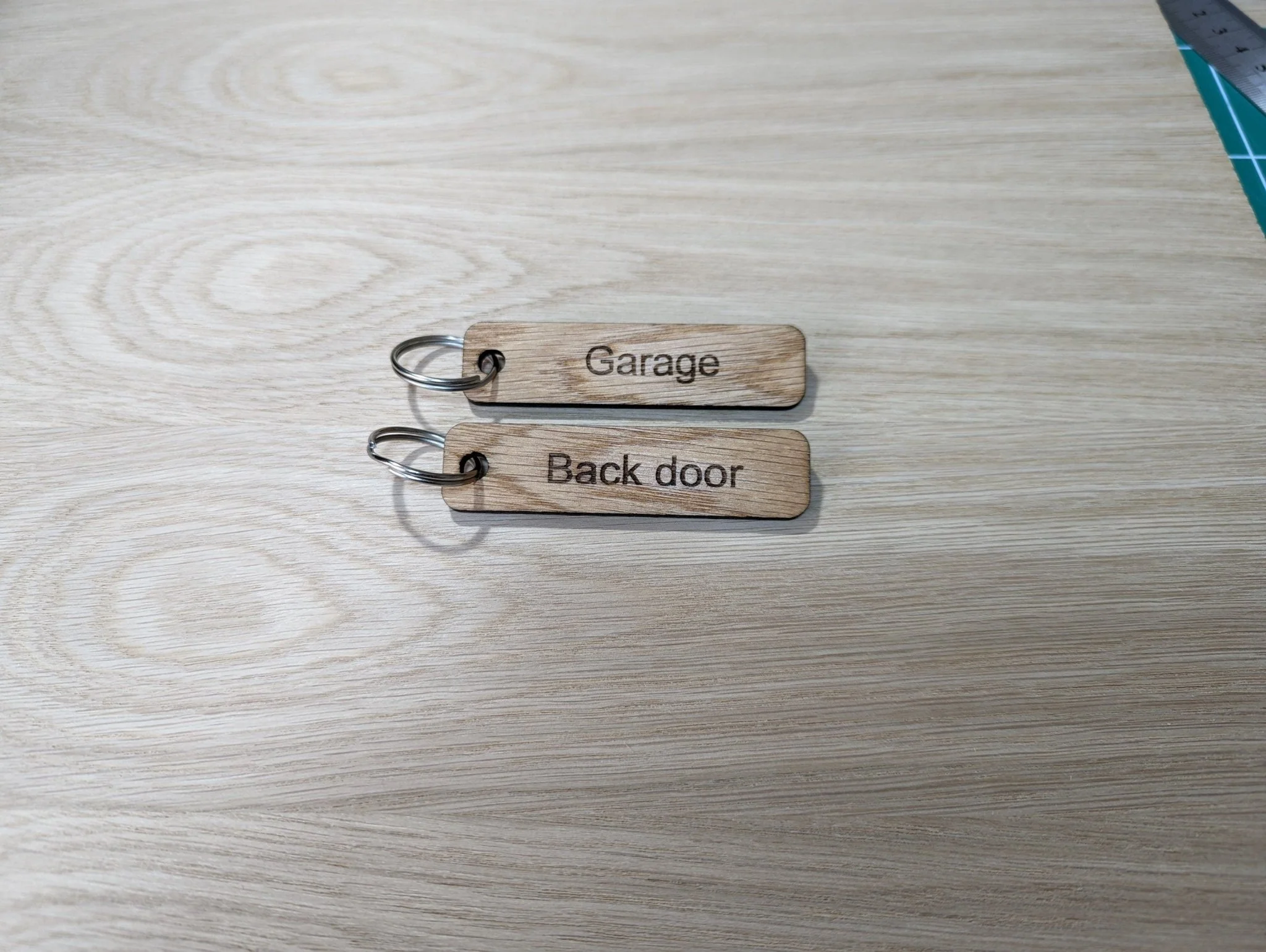 Engraved Oak Wood Keychain: Personalised Keyring, Custom Keyfob - Image 6