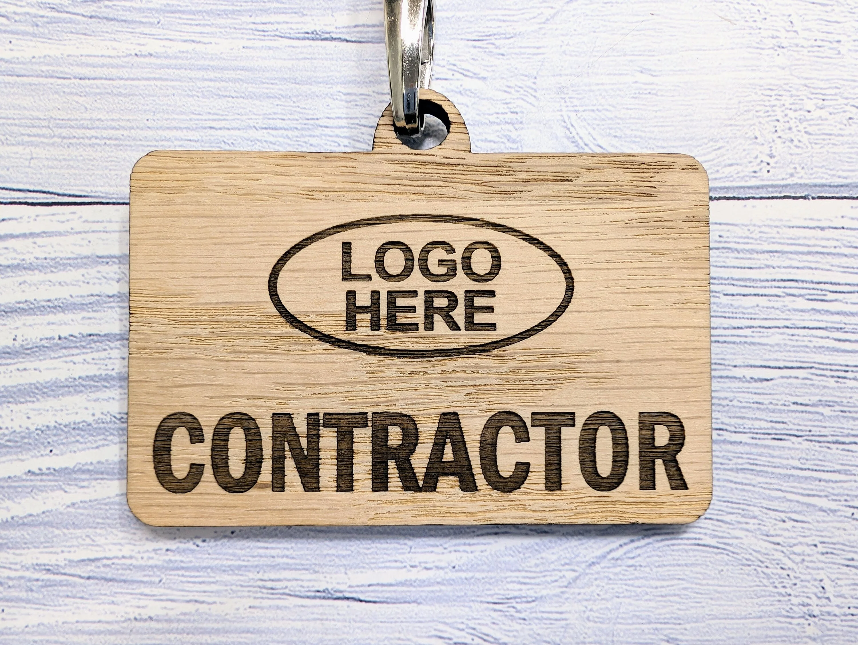 Eco-Friendly Wooden Visitor & Contractor Passes | Personalised Oak Veneer Reusable Visitor Management with Eco Lanyards, Building Safety - Image 8