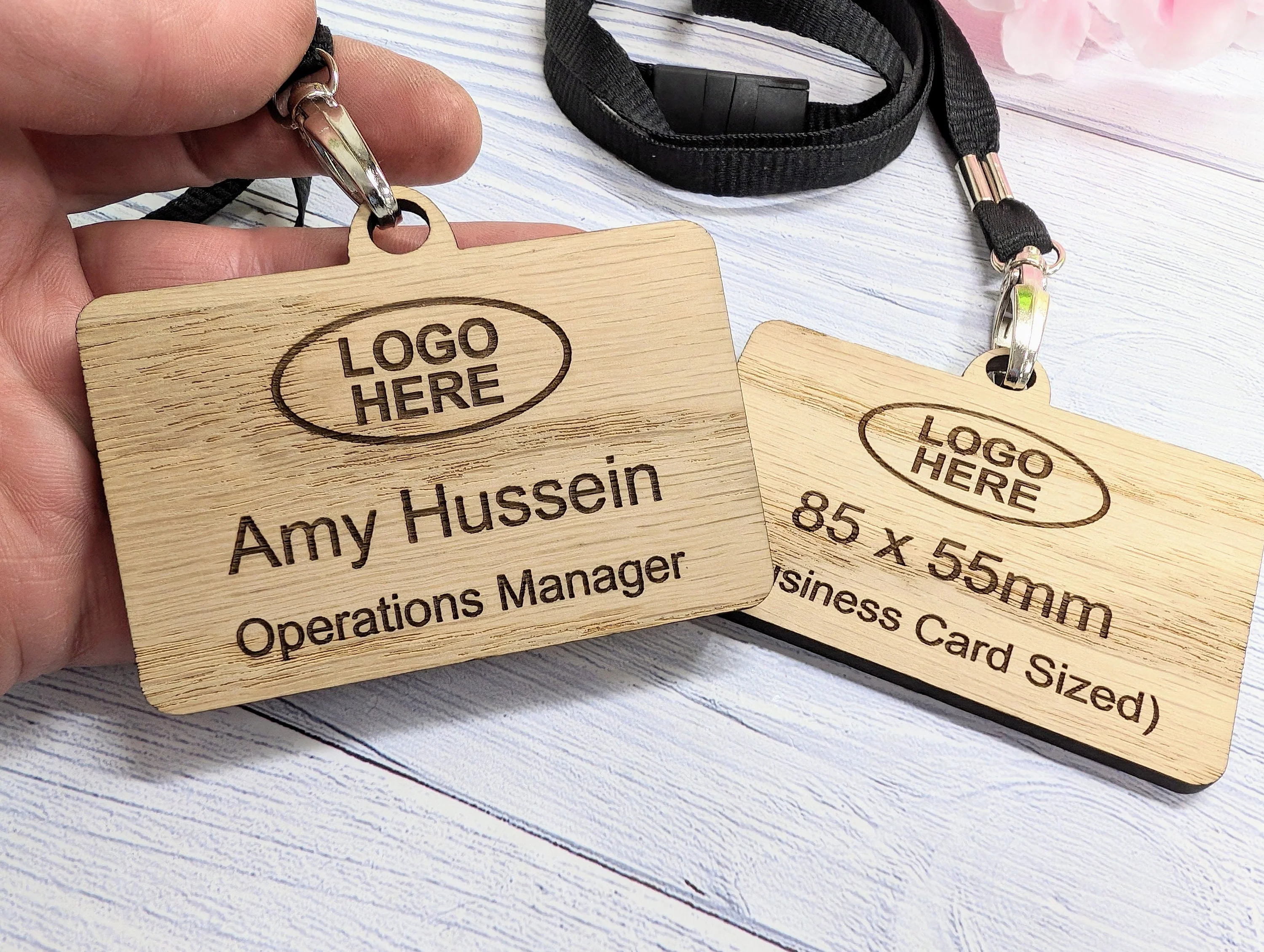 Eco Staff Name Badges with Eco Lanyards, Add Your Logo - Image 4