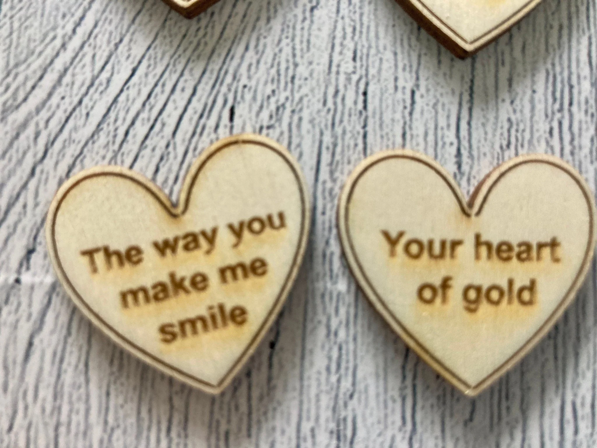 Engraved Wooden Love Tokens, Personalised Love Messages, Romantic Gift - Image 4