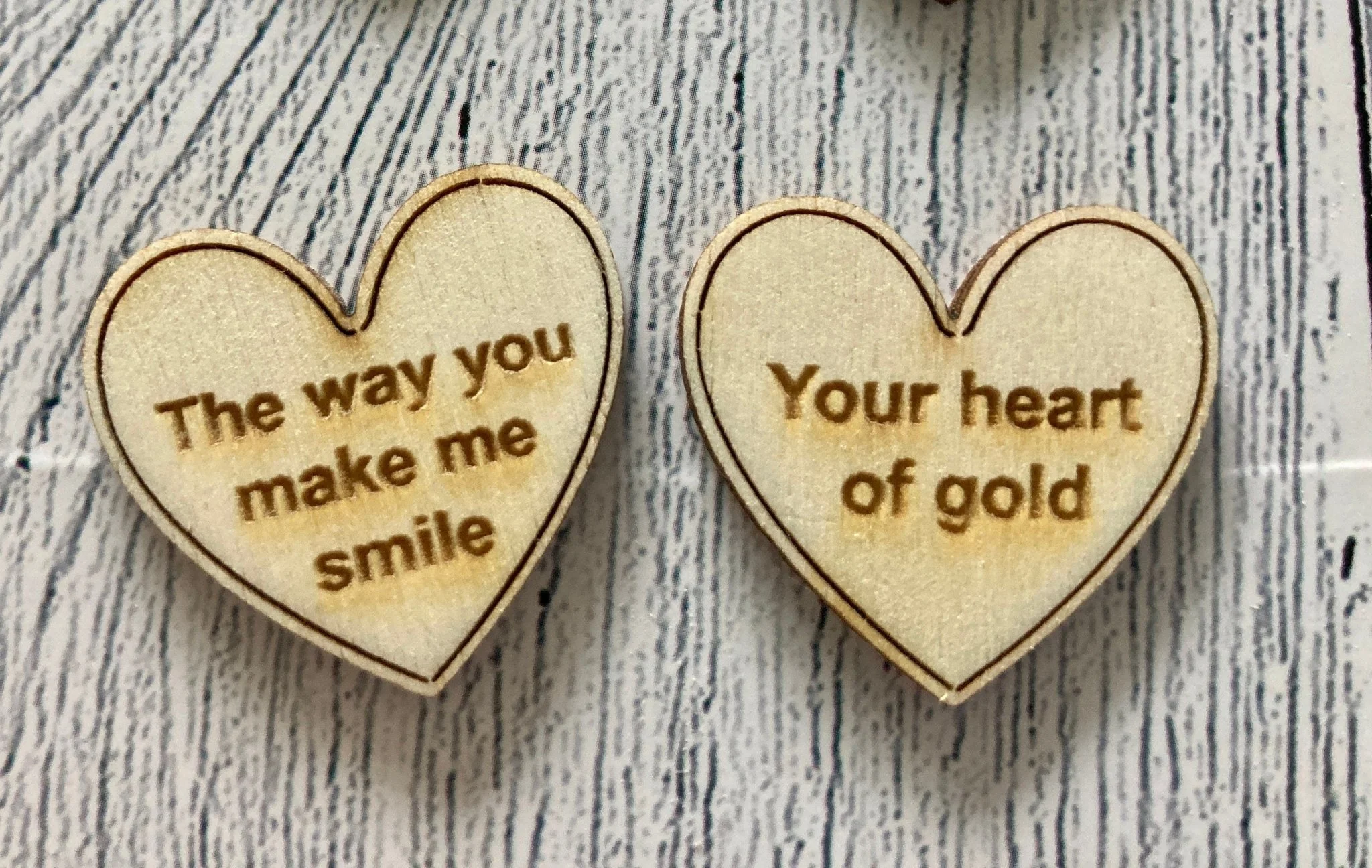 Engraved Wooden Love Tokens, Personalised Love Messages, Romantic Gift - Image 5