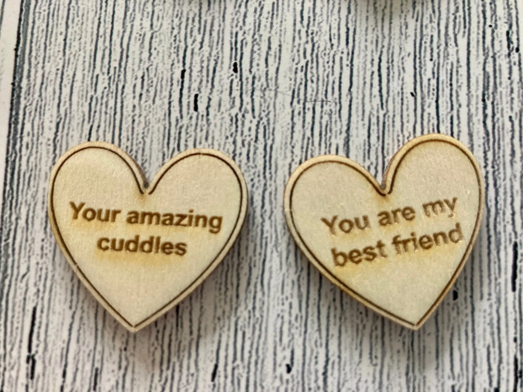 Engraved Wooden Love Tokens, Personalised Love Messages, Romantic Gift - Image 7