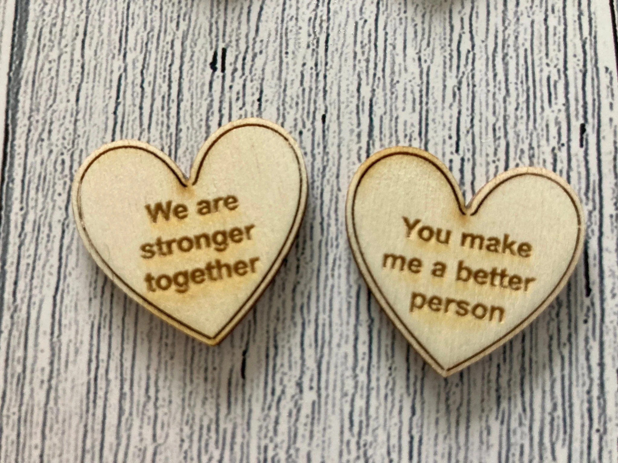 Engraved Wooden Love Tokens, Personalised Love Messages, Romantic Gift - Image 8