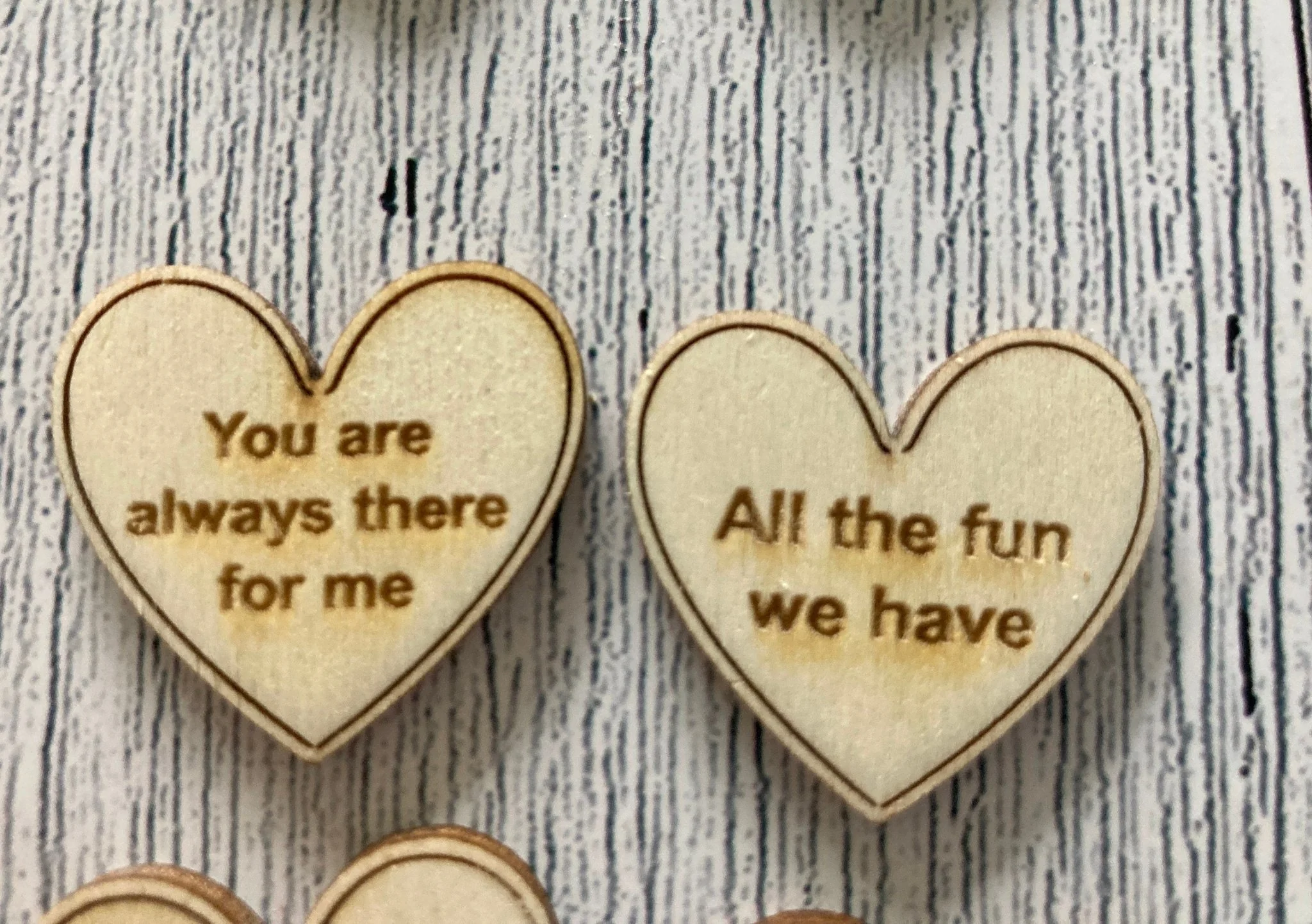 Engraved Wooden Love Tokens, Personalised Love Messages, Romantic Gift - Image 9