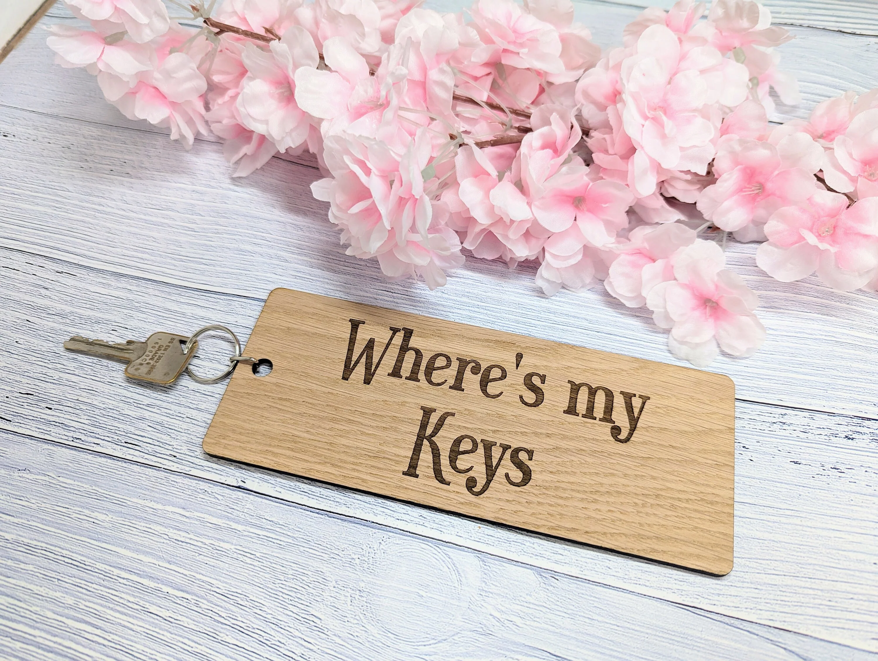 Extra-Large 200x80mm "Where's My Keys" Wooden Keyring - Ideal for First Car, New Home, or Those Who Misplace Keys - Image 3