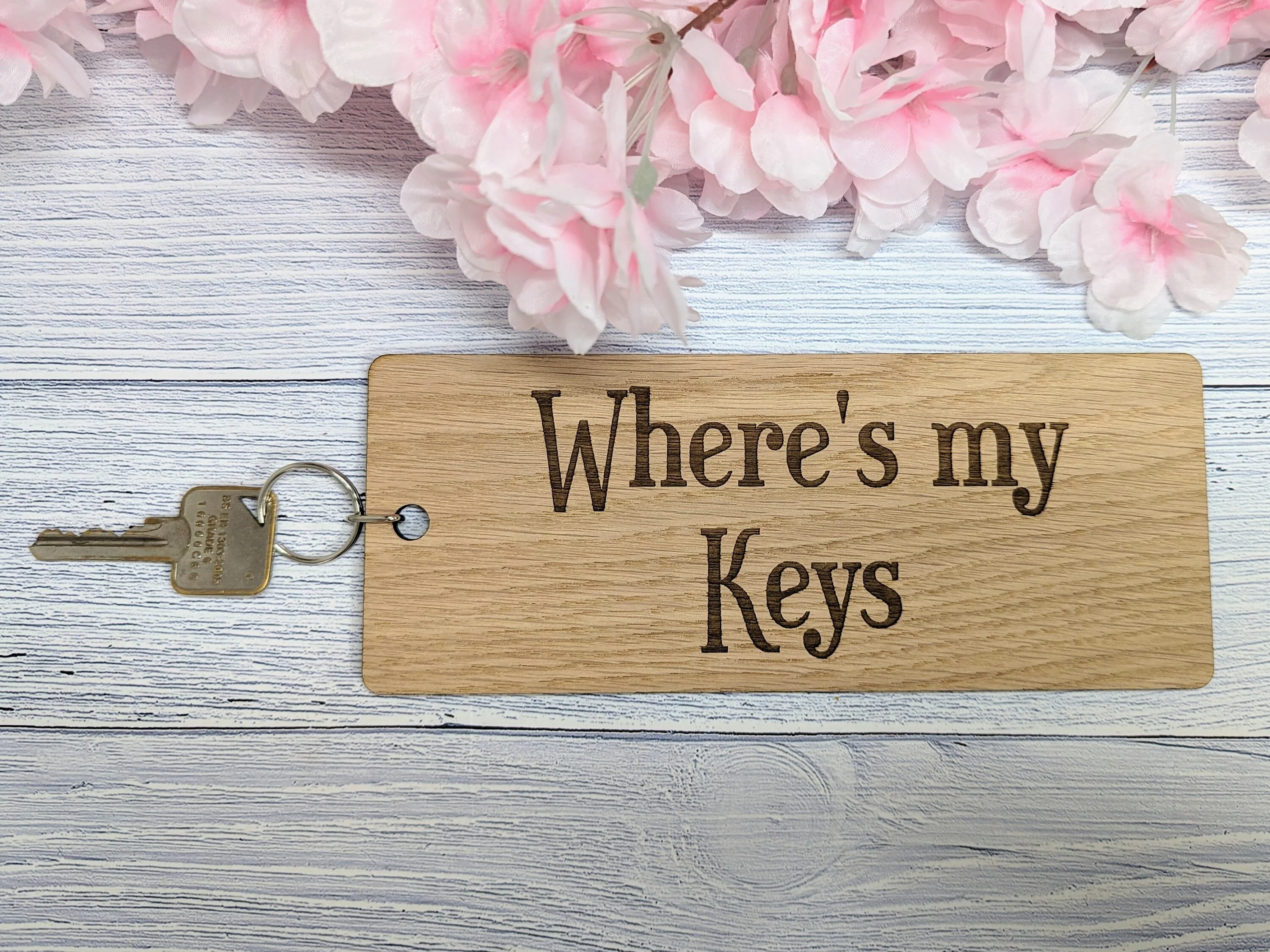 Extra-Large 200x80mm "Where's My Keys" Wooden Keyring - Ideal for First Car, New Home, or Those Who Misplace Keys - Image 4