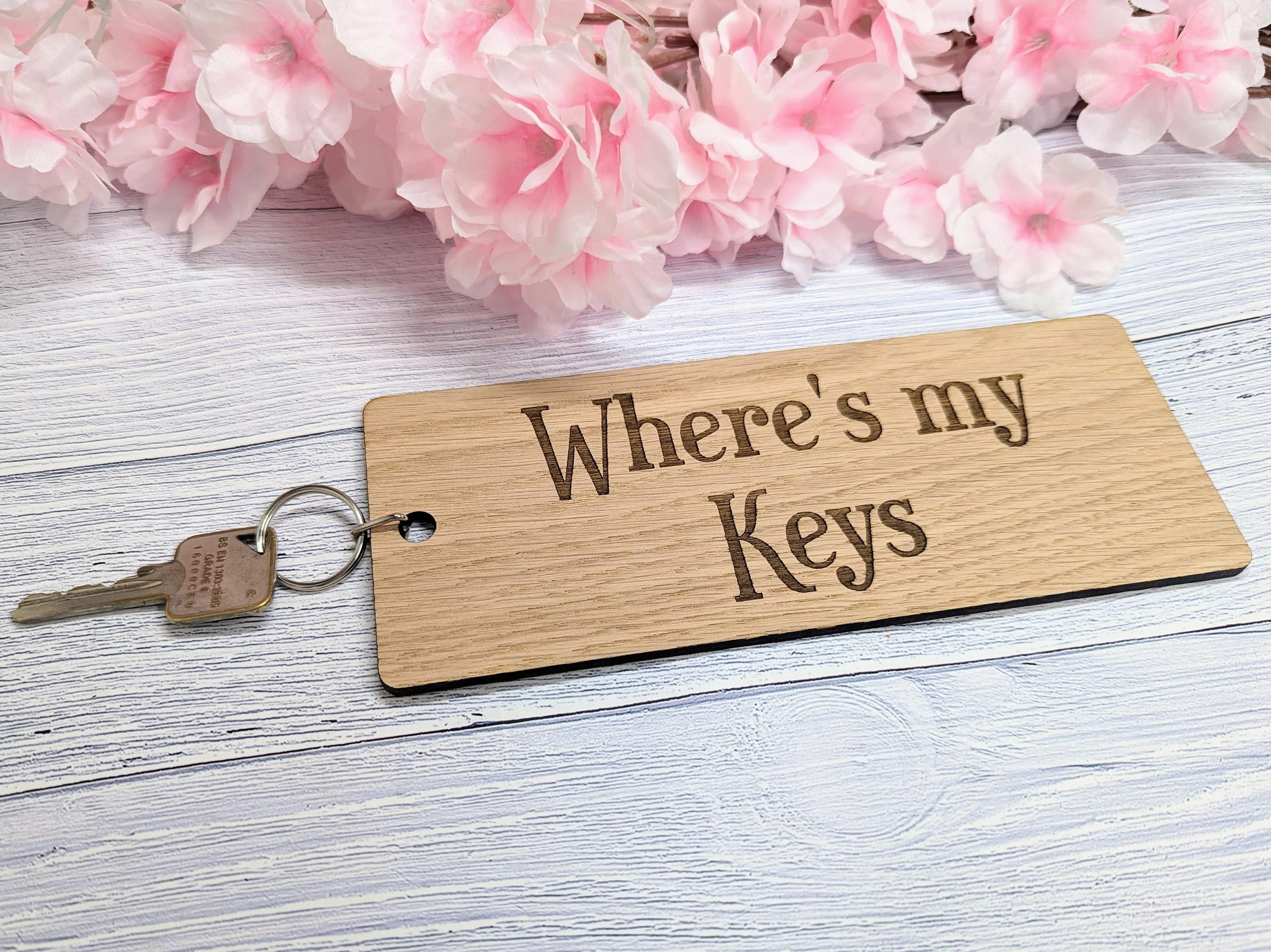 Extra-Large 200x80mm "Where's My Keys" Wooden Keyring - Ideal for First Car, New Home, or Those Who Misplace Keys - Image 6