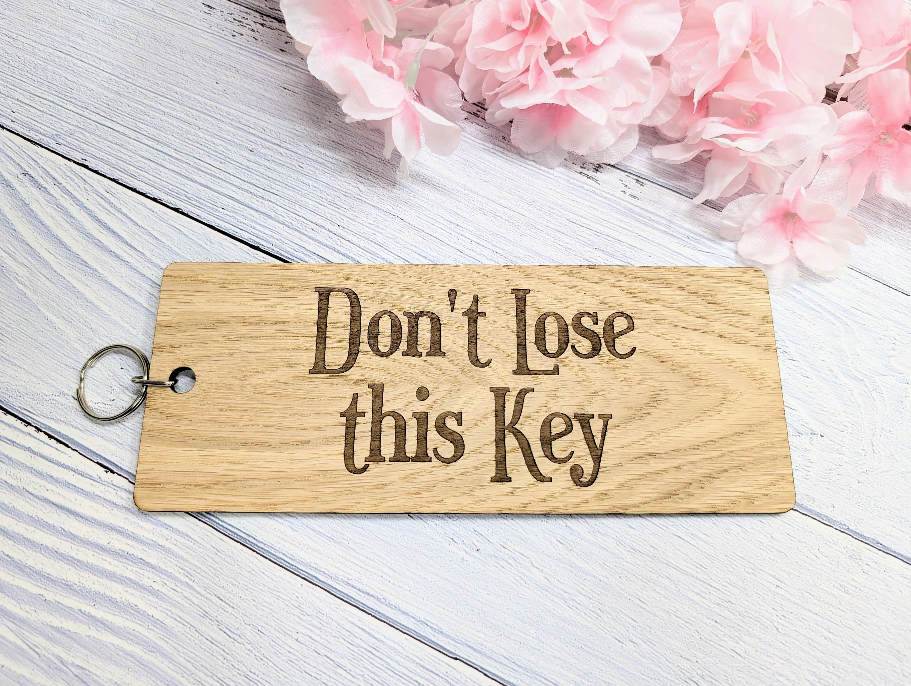 Extra-Large 200x80mm Wooden Keyring with 'Don't Lose This Key' Message - Ideal for Important Keys or Habitual Key Losers - Image 8