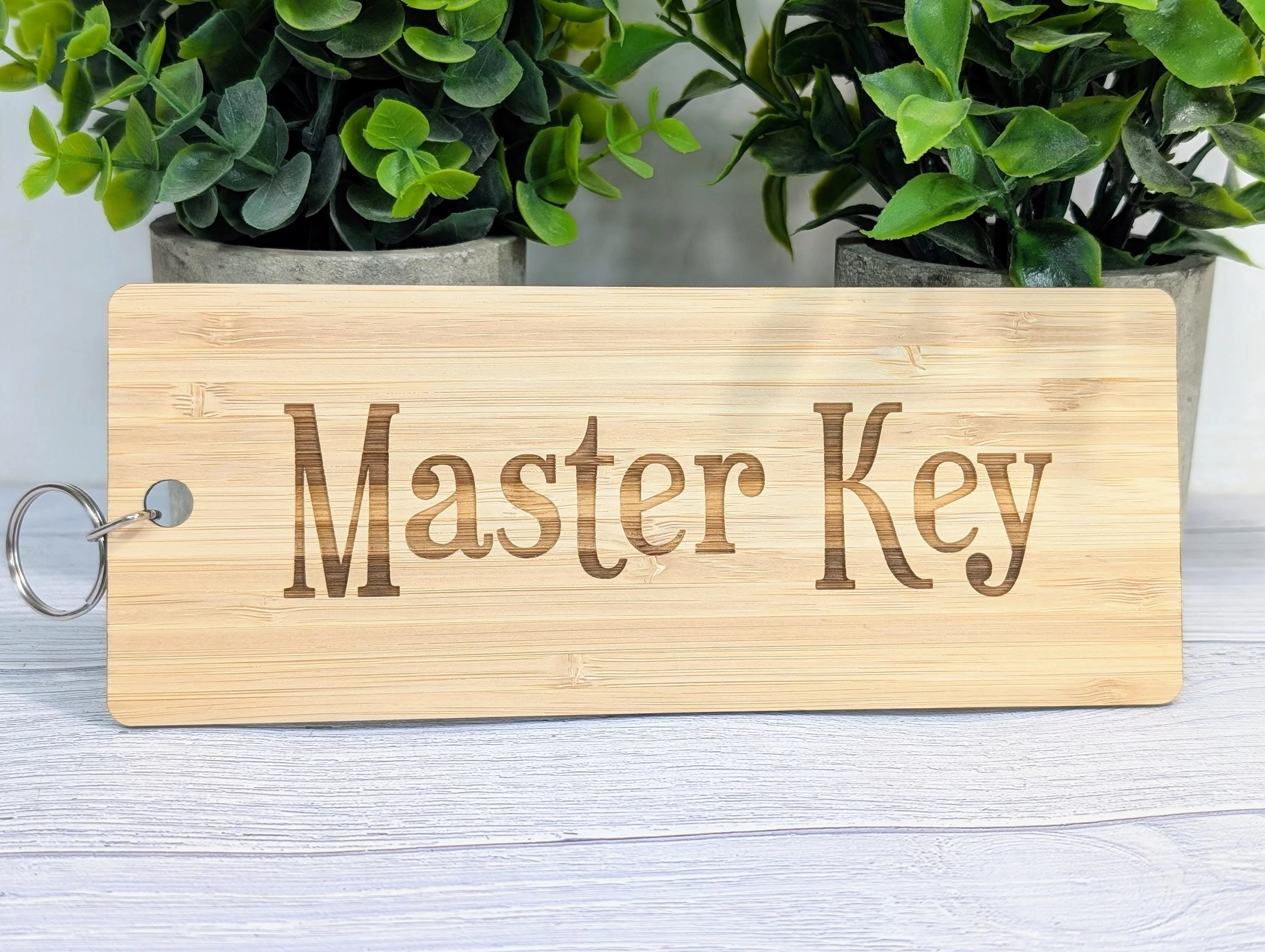 Extra-Large Bamboo Keyring 200x80mm | Master Key Design | Sustainable Eco-Friendly Gift | Plastic-Free - Image 4
