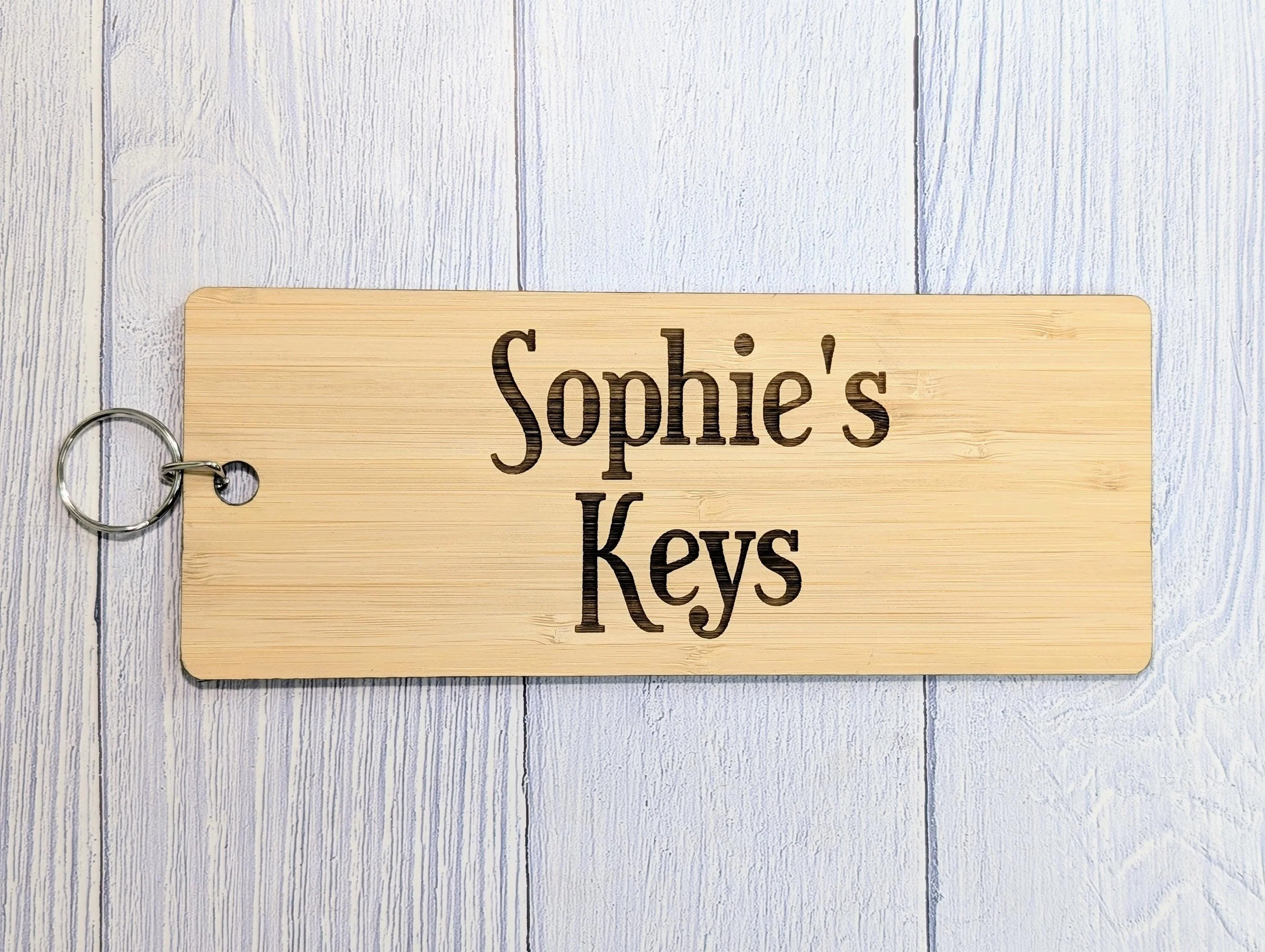 Extra-Large Bamboo Keyring, Personalised Gift, 200x80mm - Ideal for First Car, New Home, or Those Who Misplace Keys, Eco-Friendly - Image 3