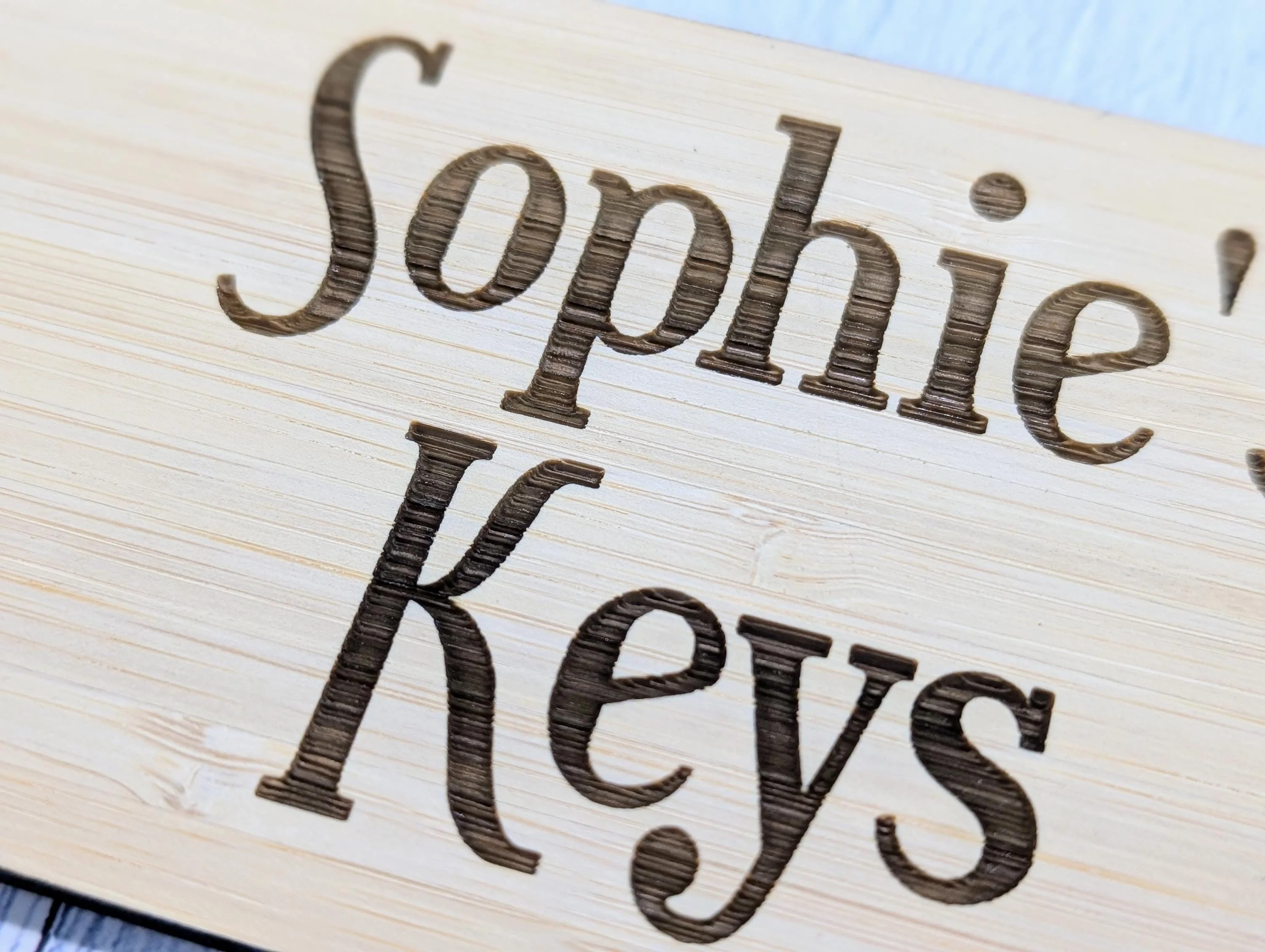 Extra-Large Bamboo Keyring, Personalised Gift, 200x80mm - Ideal for First Car, New Home, or Those Who Misplace Keys, Eco-Friendly - Image 4