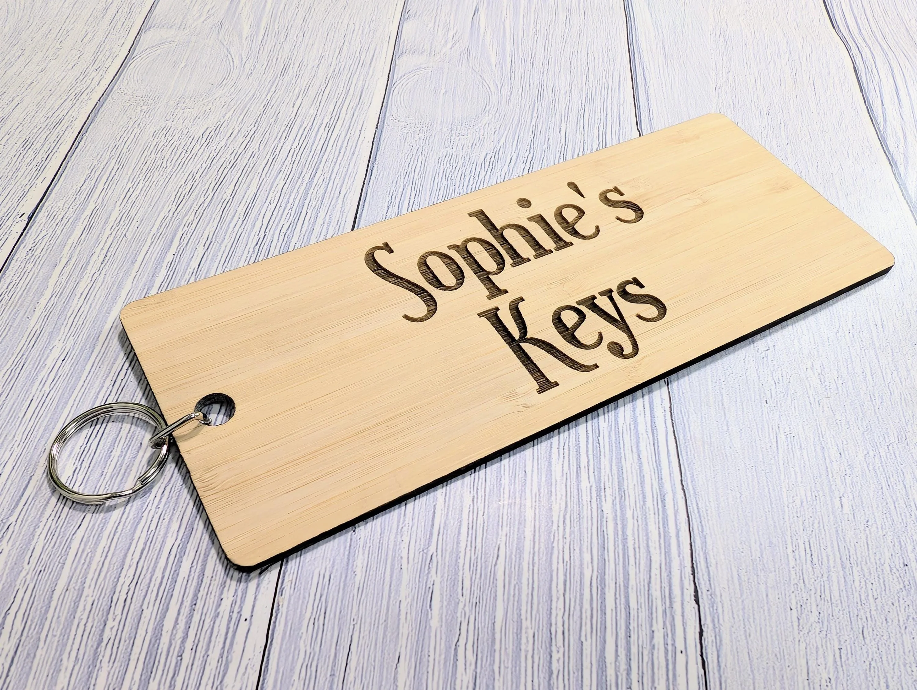Extra-Large Bamboo Keyring, Personalised Gift, 200x80mm - Ideal for First Car, New Home, or Those Who Misplace Keys, Eco-Friendly - Image 6