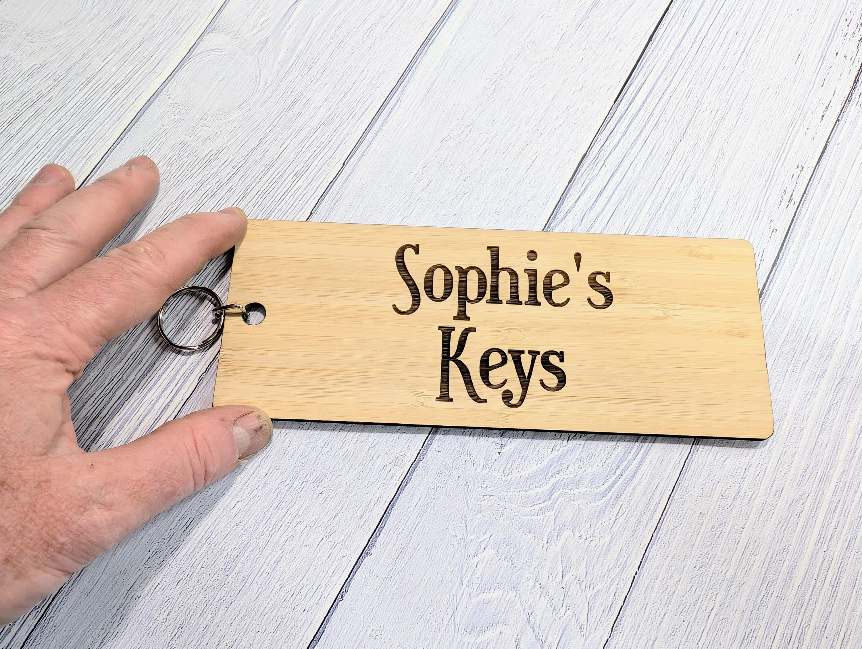 Extra-Large Bamboo Keyring, Personalised Gift, 200x80mm - Ideal for First Car, New Home, or Those Who Misplace Keys, Eco-Friendly - Image 9