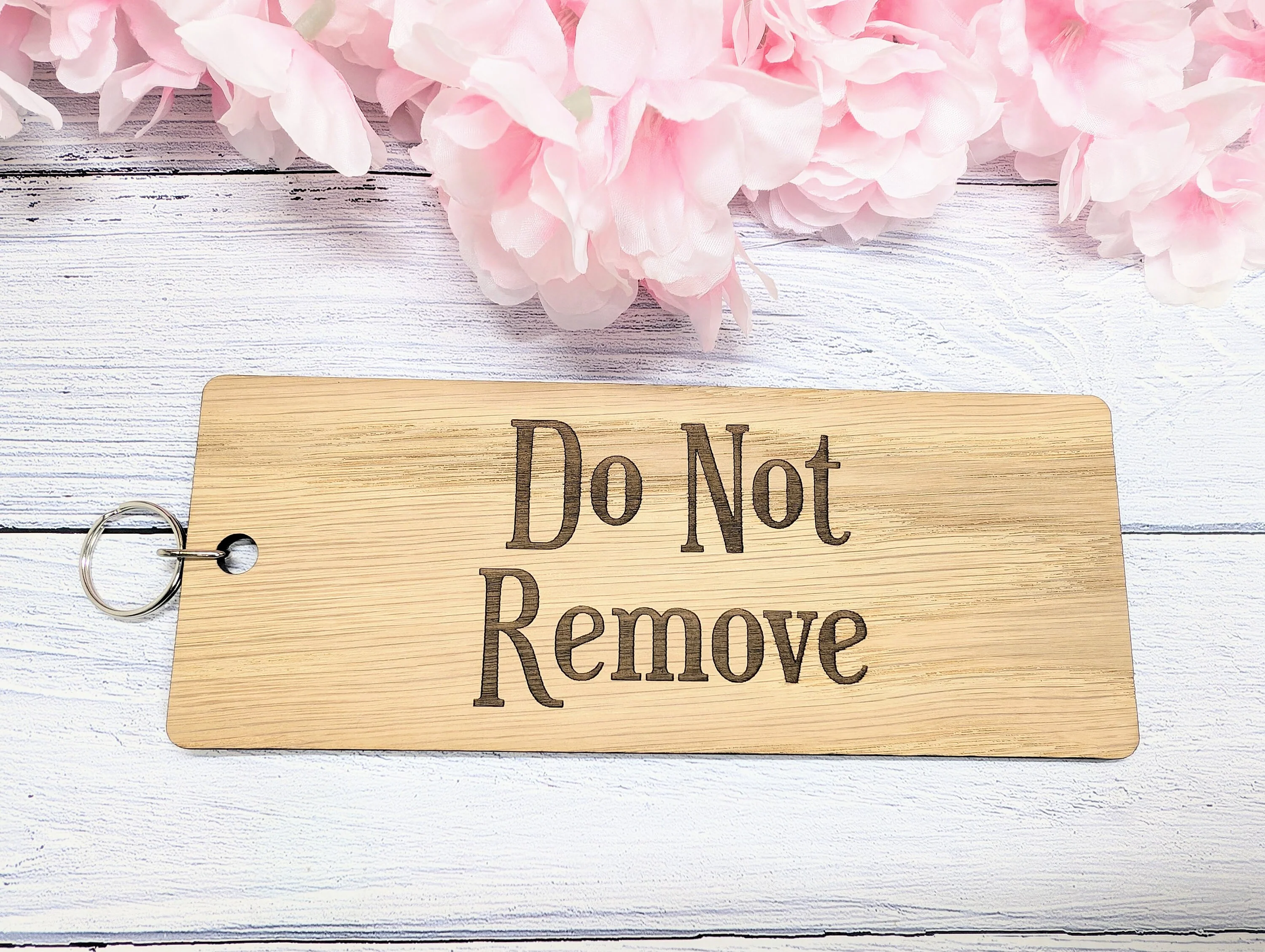 Extra-Large "Do Not Remove" Wooden Keyring - Ideal for Keeping Important Keys Safely - 200x80mm - Image 2
