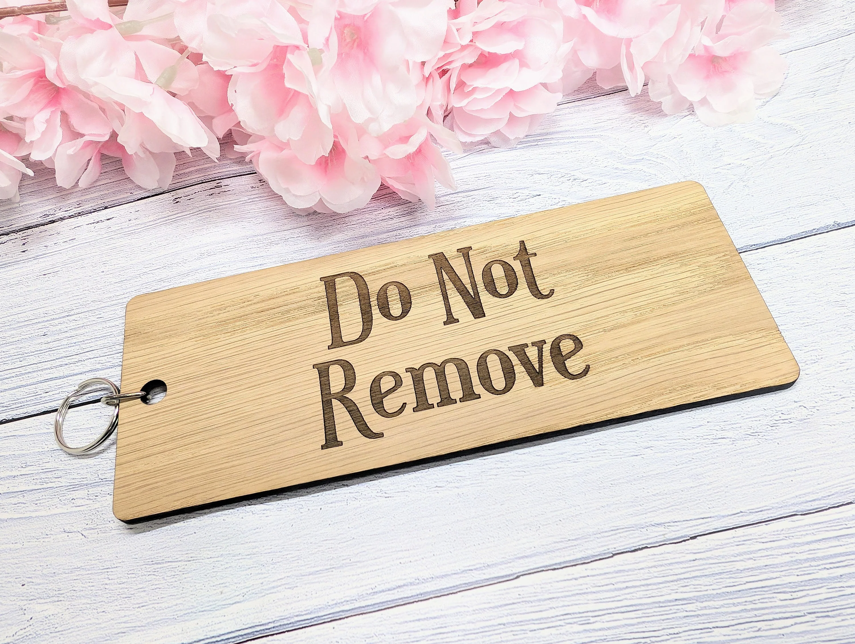 Extra-Large "Do Not Remove" Wooden Keyring - Ideal for Keeping Important Keys Safely - 200x80mm - Image 3