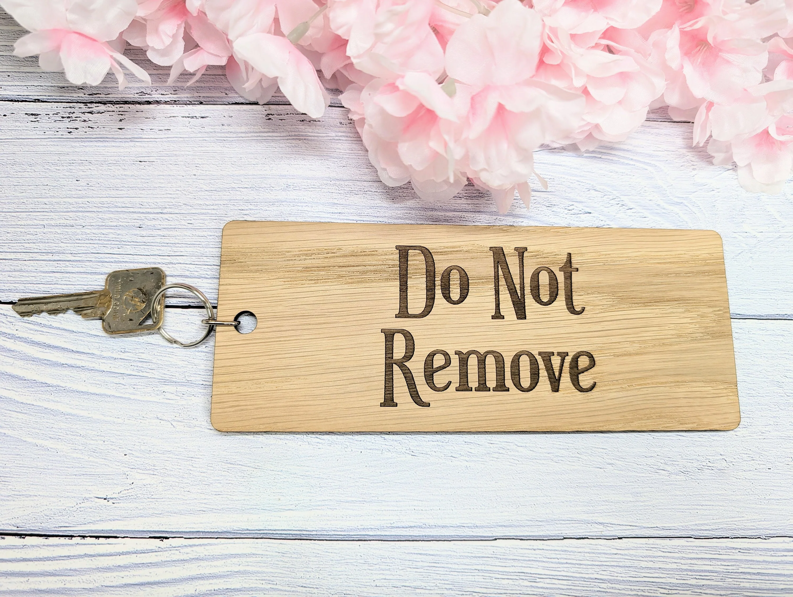 Extra-Large "Do Not Remove" Wooden Keyring - Ideal for Keeping Important Keys Safely - 200x80mm - Image 5