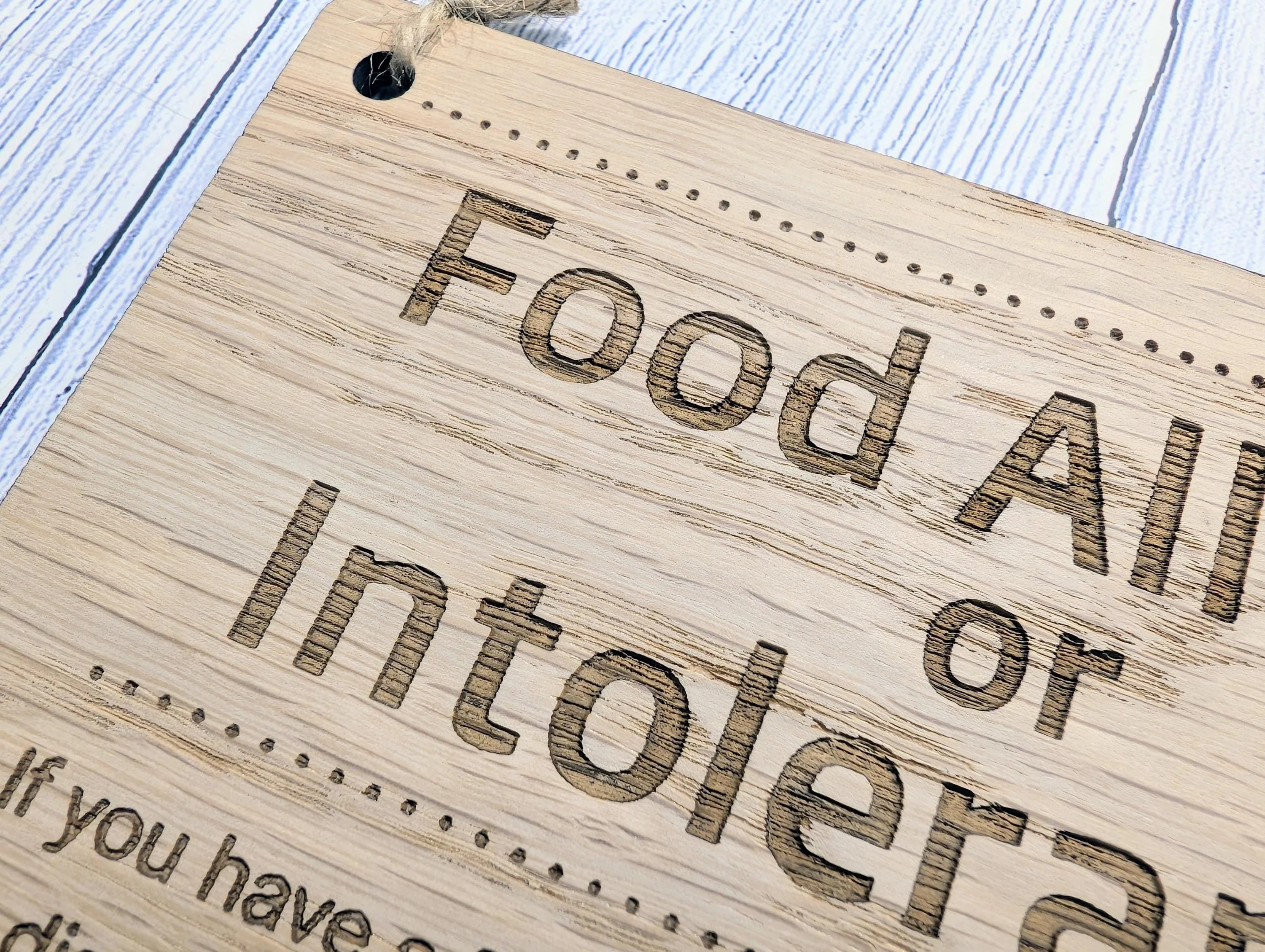 Food Allergy Notice Wooden Sign – Oak Veneer Allergy Info Sign – Coeliac & Allergy Warning – Wood Cafe, Restaurant, Pub Safety Signage - Image 6