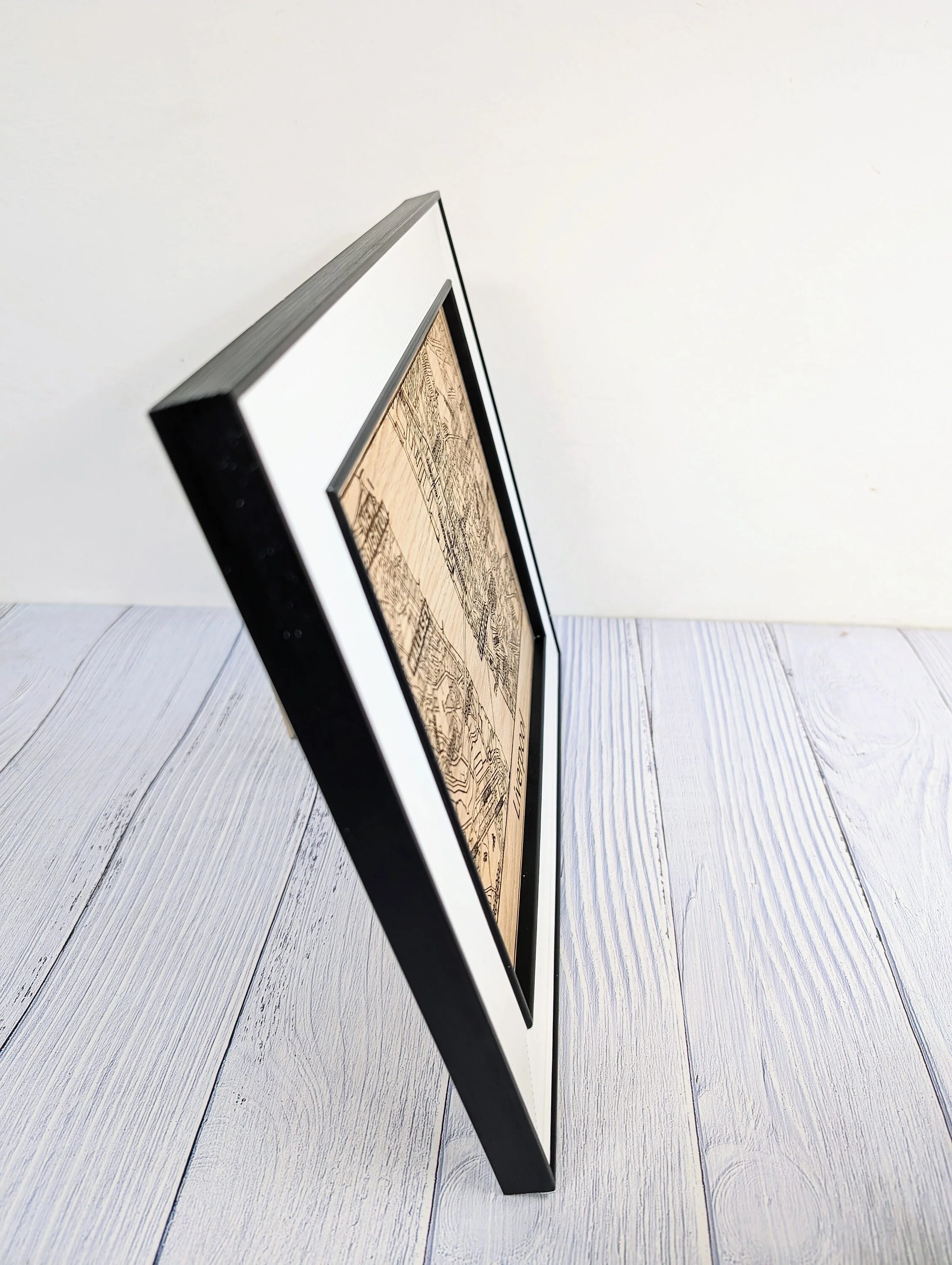 Framed Wooden Liverpool City Map: Oak & Monochrome, Wall Art Decor - Image 7