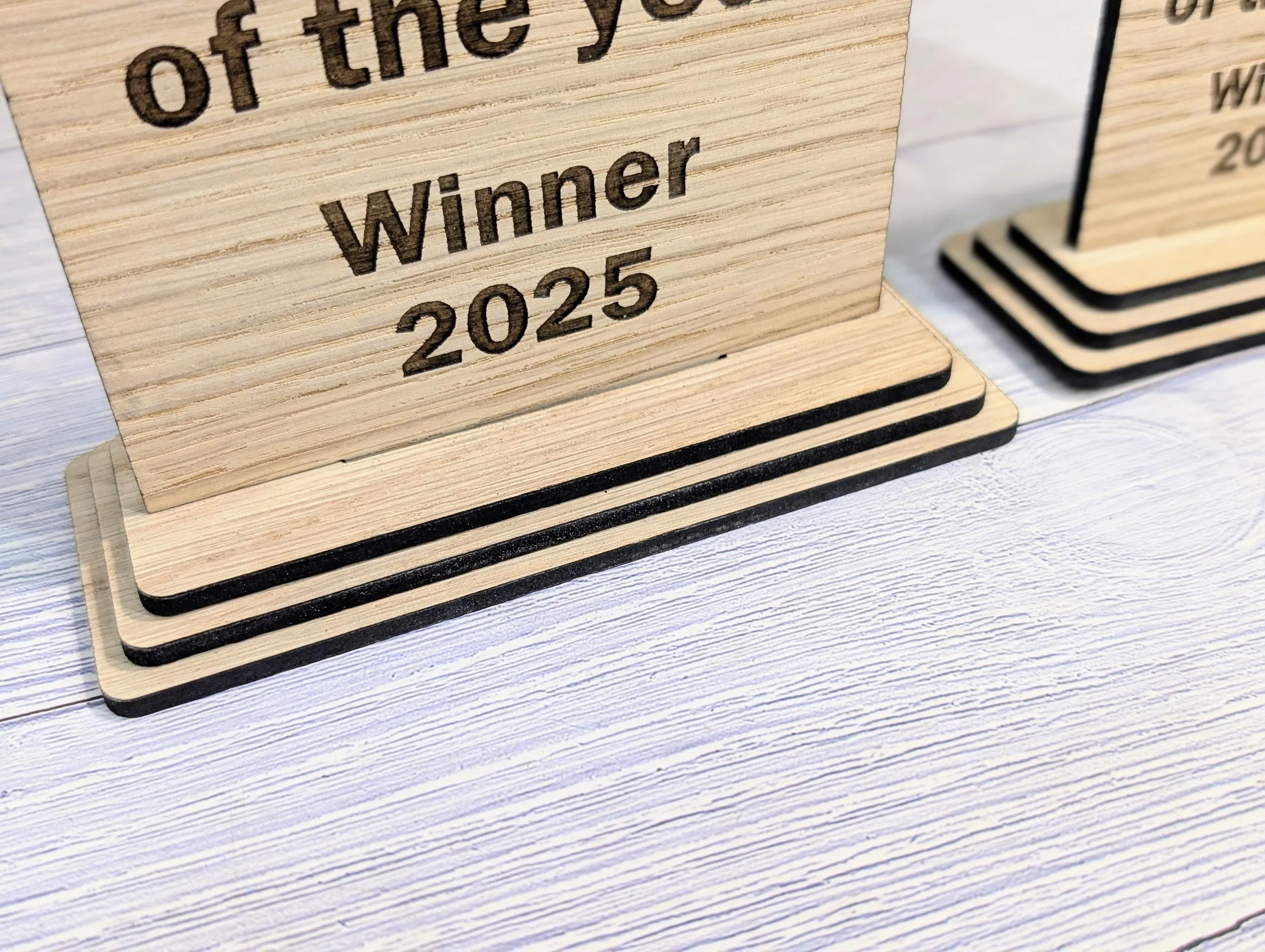 Freestanding Wooden Business Award Trophy – Custom Text & Logo – Franchise of the Year Example – Eco Friendly, Flat Pack, 2 Sizes - Image 4