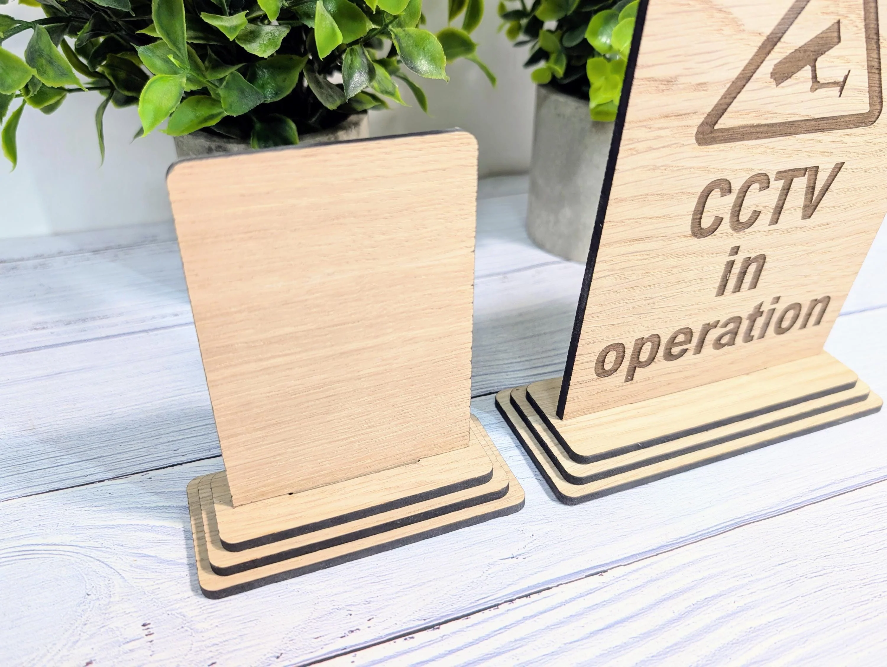 Freestanding Wooden CCTV in Operation Sign – Engraved Security Notice for Businesses, Shops & Public Spaces - Oak Business Signage - Image 5