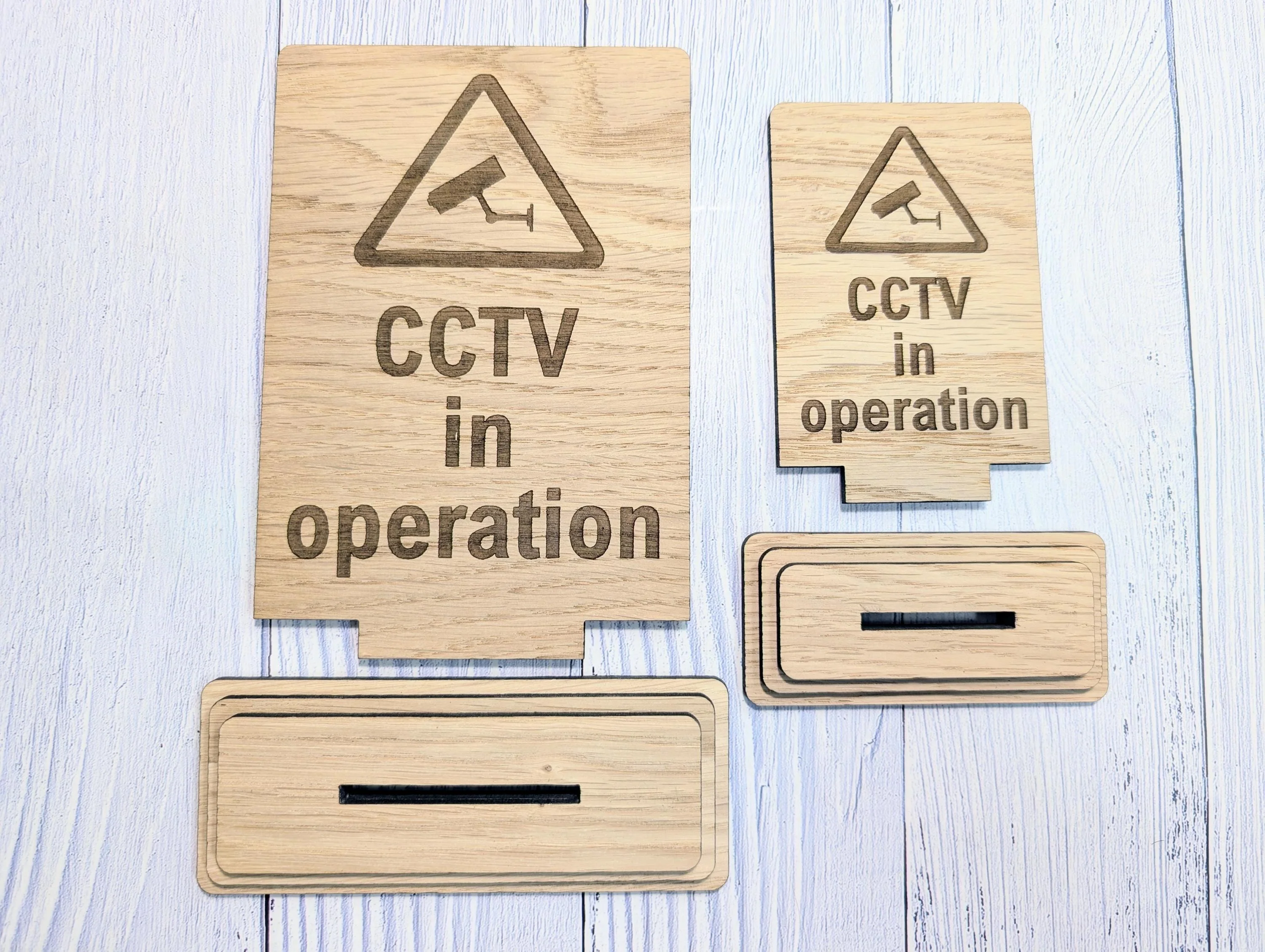 Freestanding Wooden CCTV in Operation Sign – Engraved Security Notice for Businesses, Shops & Public Spaces - Oak Business Signage - Image 6