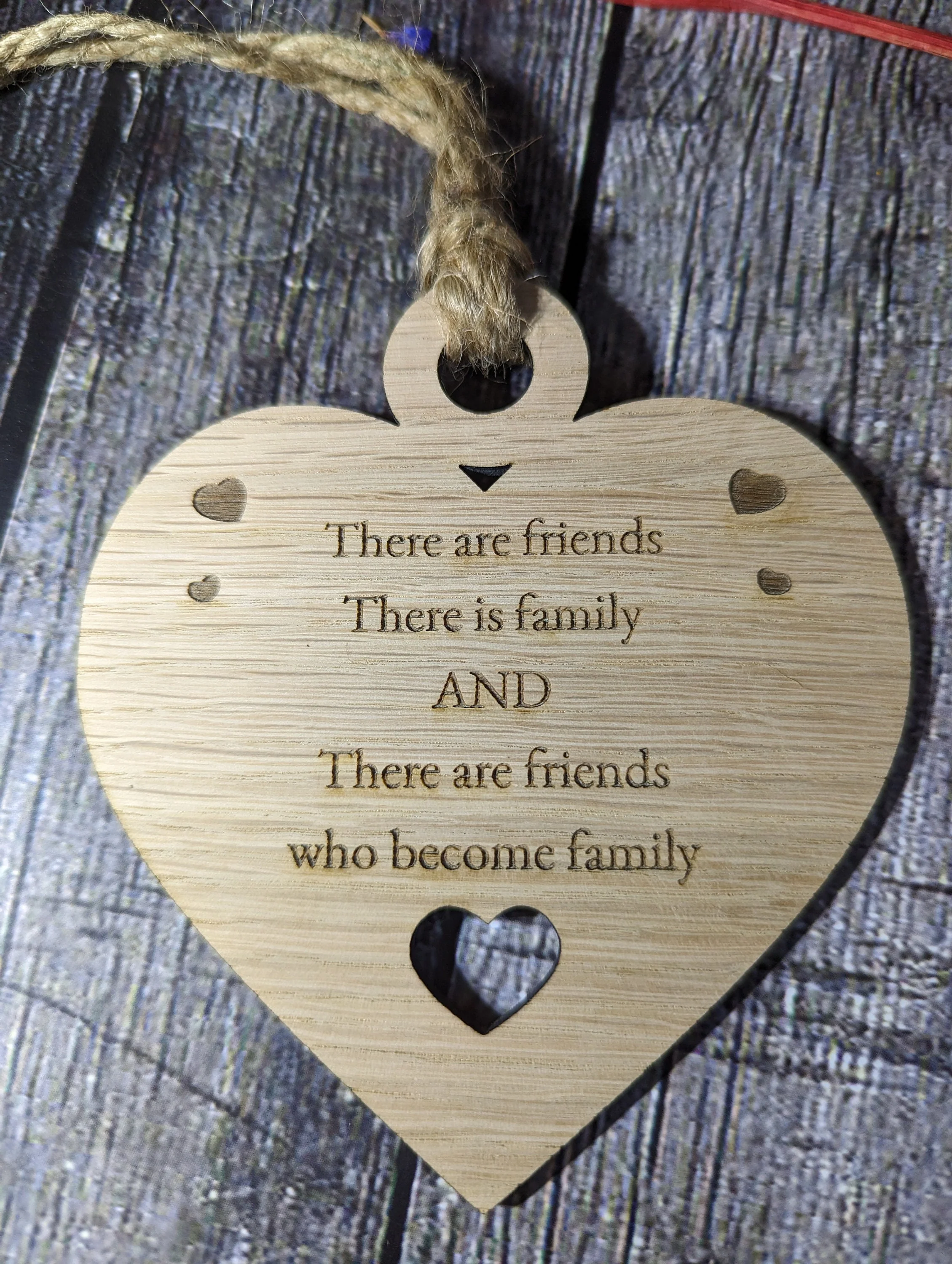 Friends Heart Shaped Sign, Friend Gift, Choice of Quote, Oak - Image 5