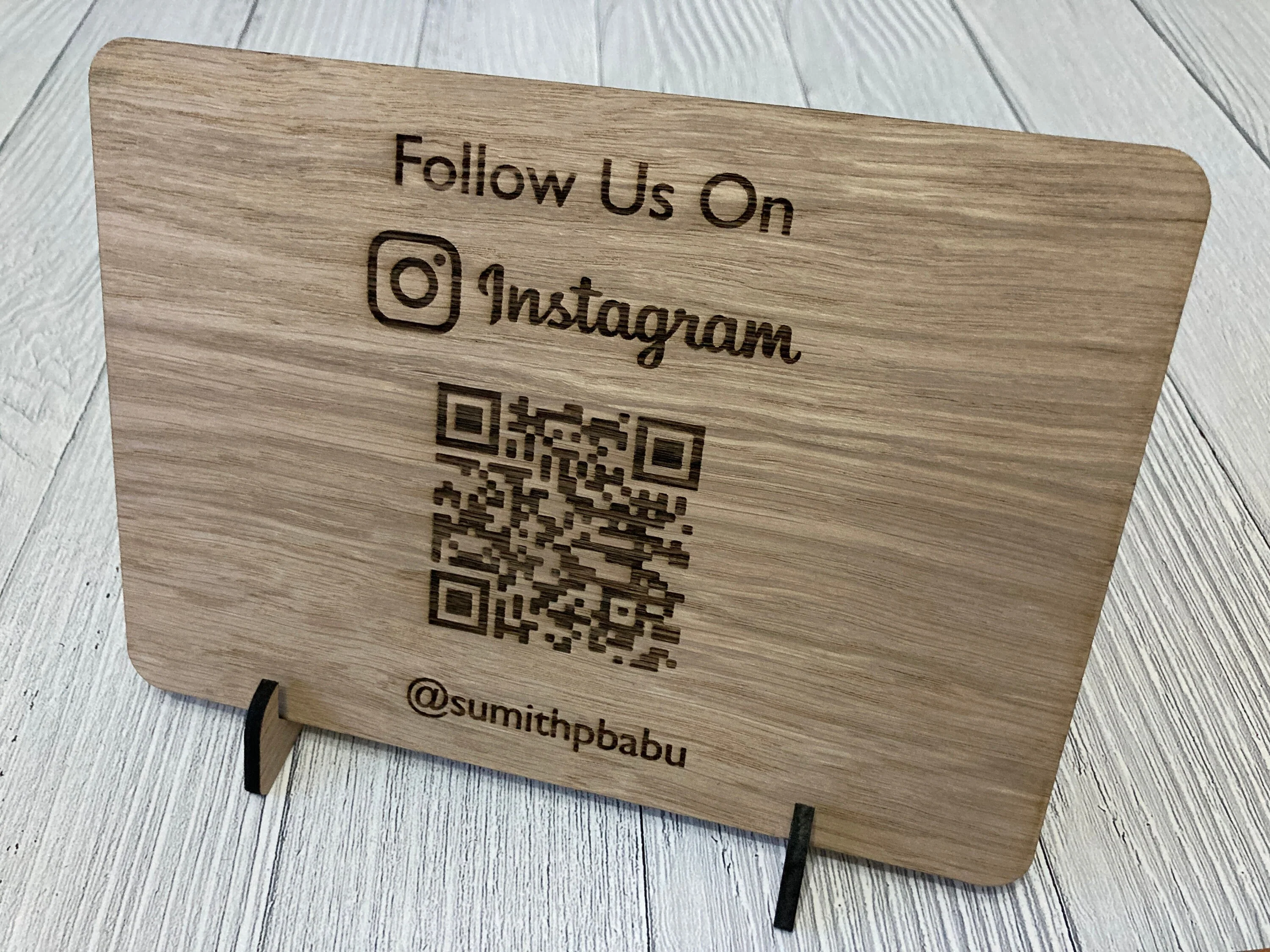 Fully Personalisable Double-Sided Wooden Sign with Optional Stand | Custom Text | Oak Veneer | Door Sign | Handcrafted in the UK