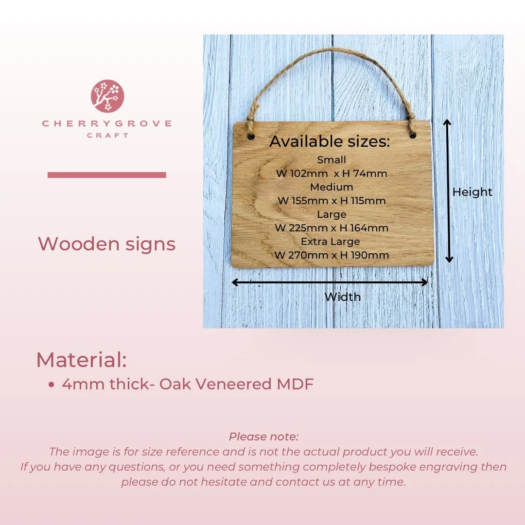 Funny Personalised Gift - Wooden Sign | Can Be Personalised | Oak Veneered MDF | Ideal for Birthday, Christmas, Valentines etc. - Image 4