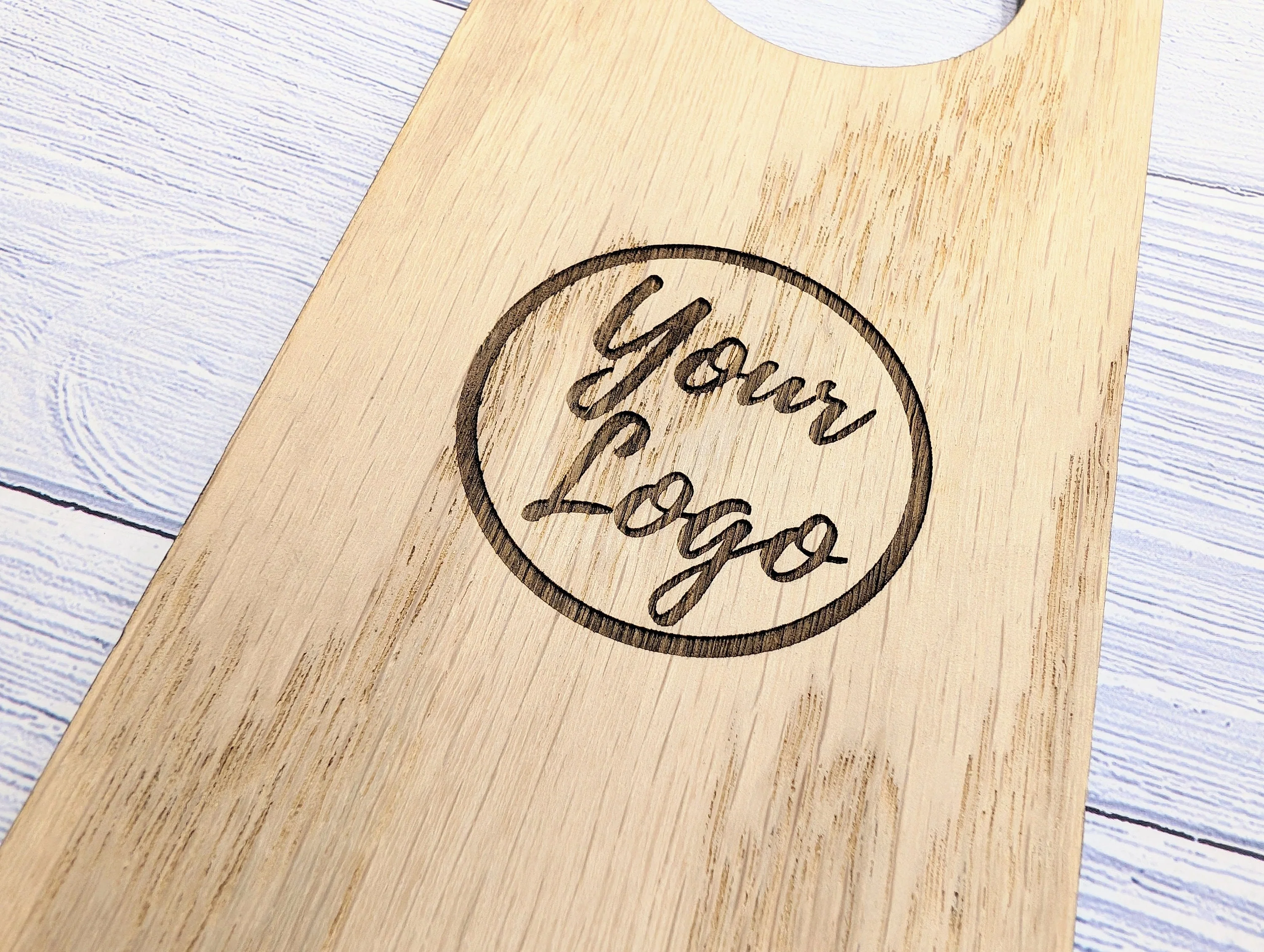 Garment Rail Dividers for Boutiques, Custom Double-Sided  - Personalised with Clothing Size & Logo - Sustainable Oak Veneered Rail Hangers - Image 7