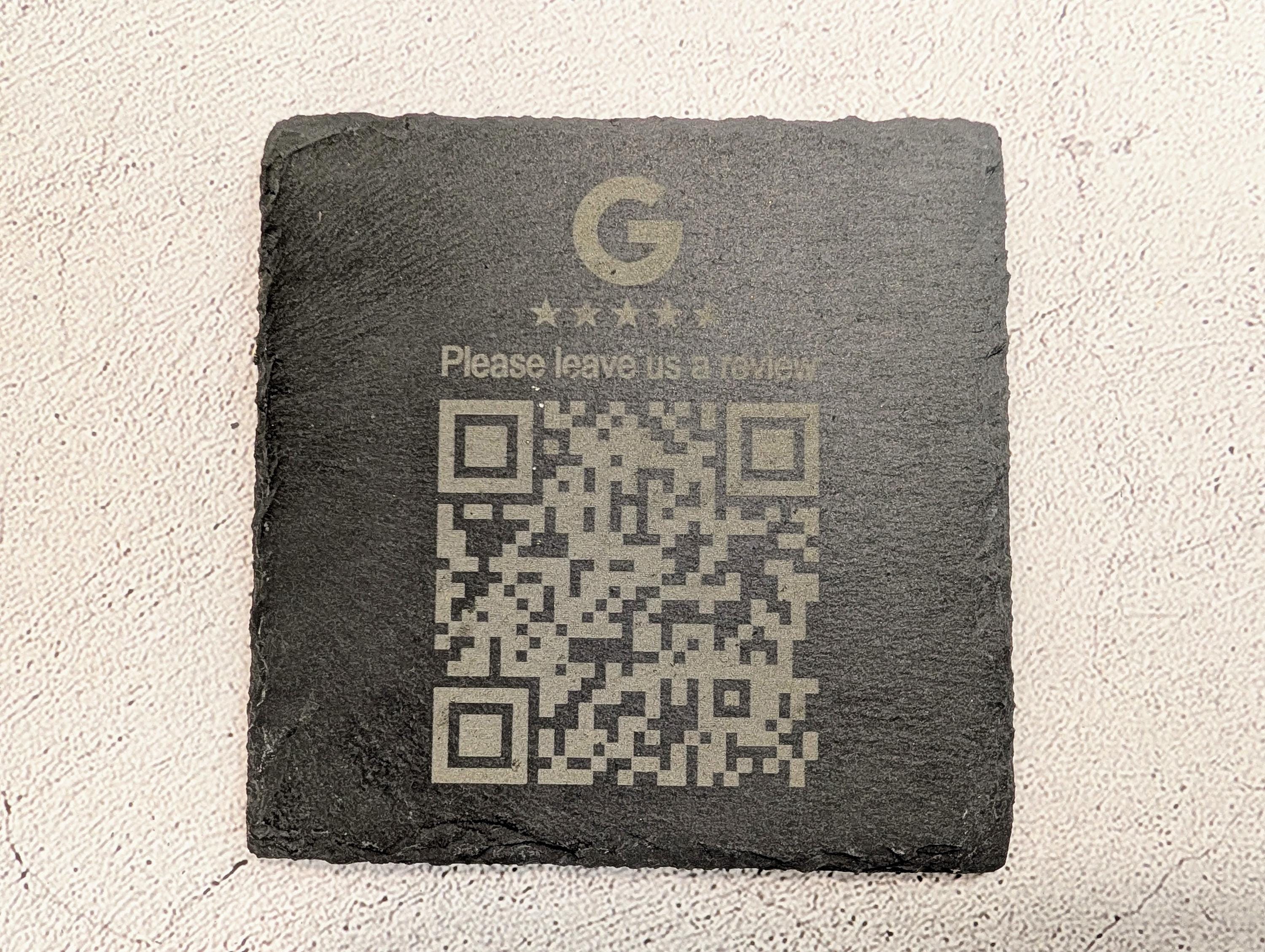 Google Review Slate Coaster – Engraved QR Code Review Gift for Businesses, Handmade in Wales, Plastic-Free Packaging - Image 6