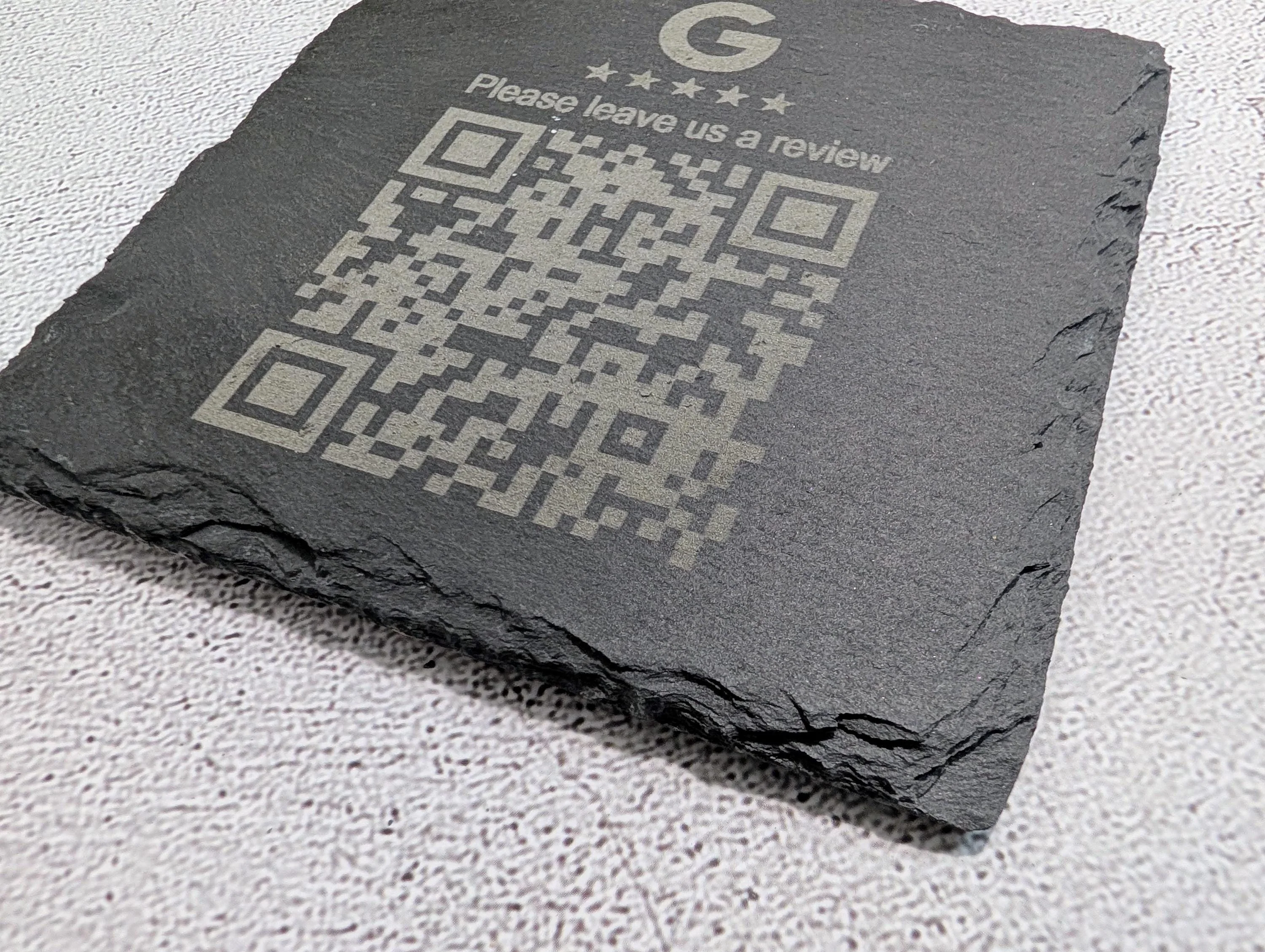 Google Review Slate Coaster – Engraved QR Code Review Gift for Businesses, Handmade in Wales, Plastic-Free Packaging - Image 9